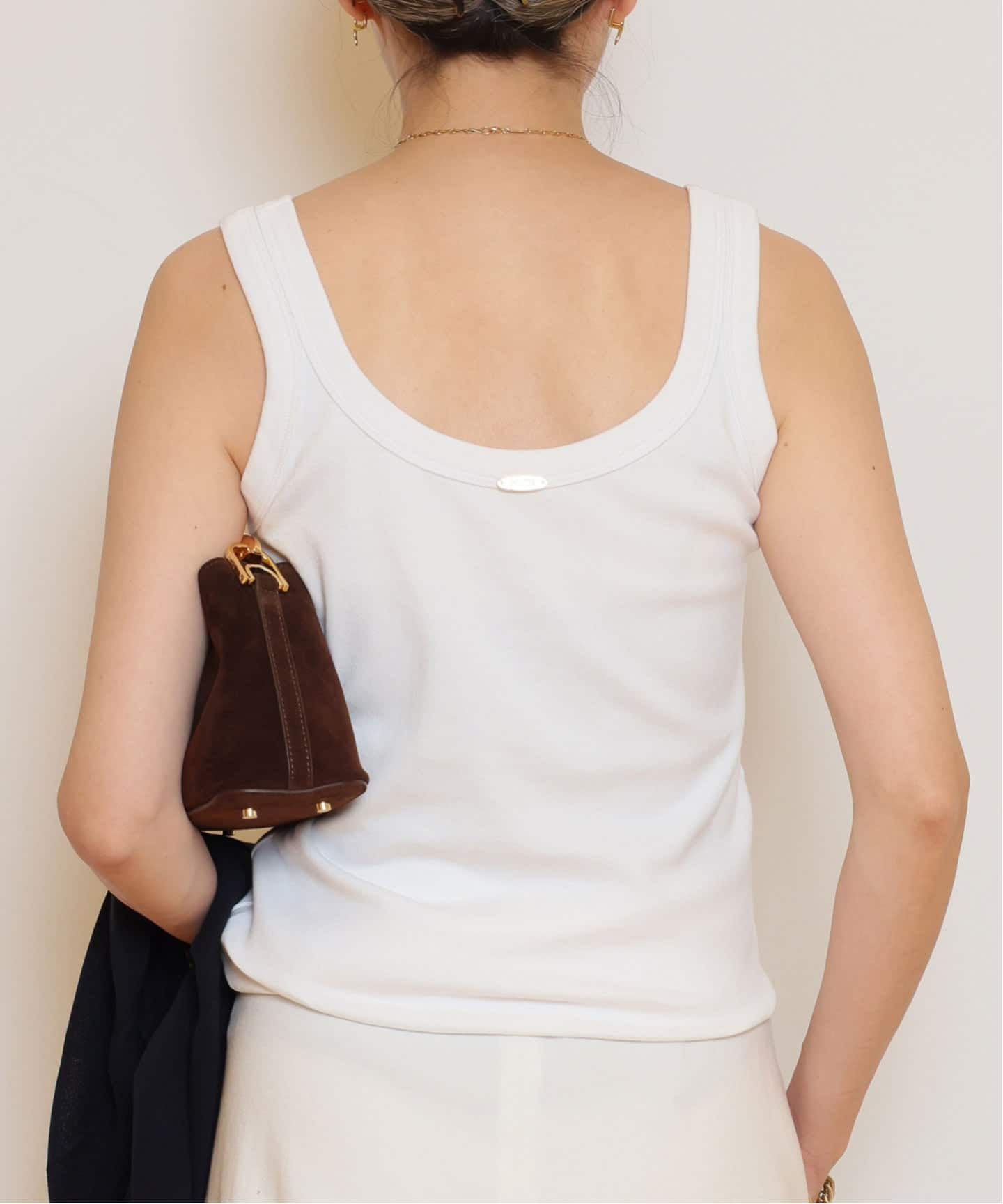 美品＊Deuxieme Classeホワイト タンクトップ Eloise タンクトップ（タンクトップ）｜Deuxieme Classe