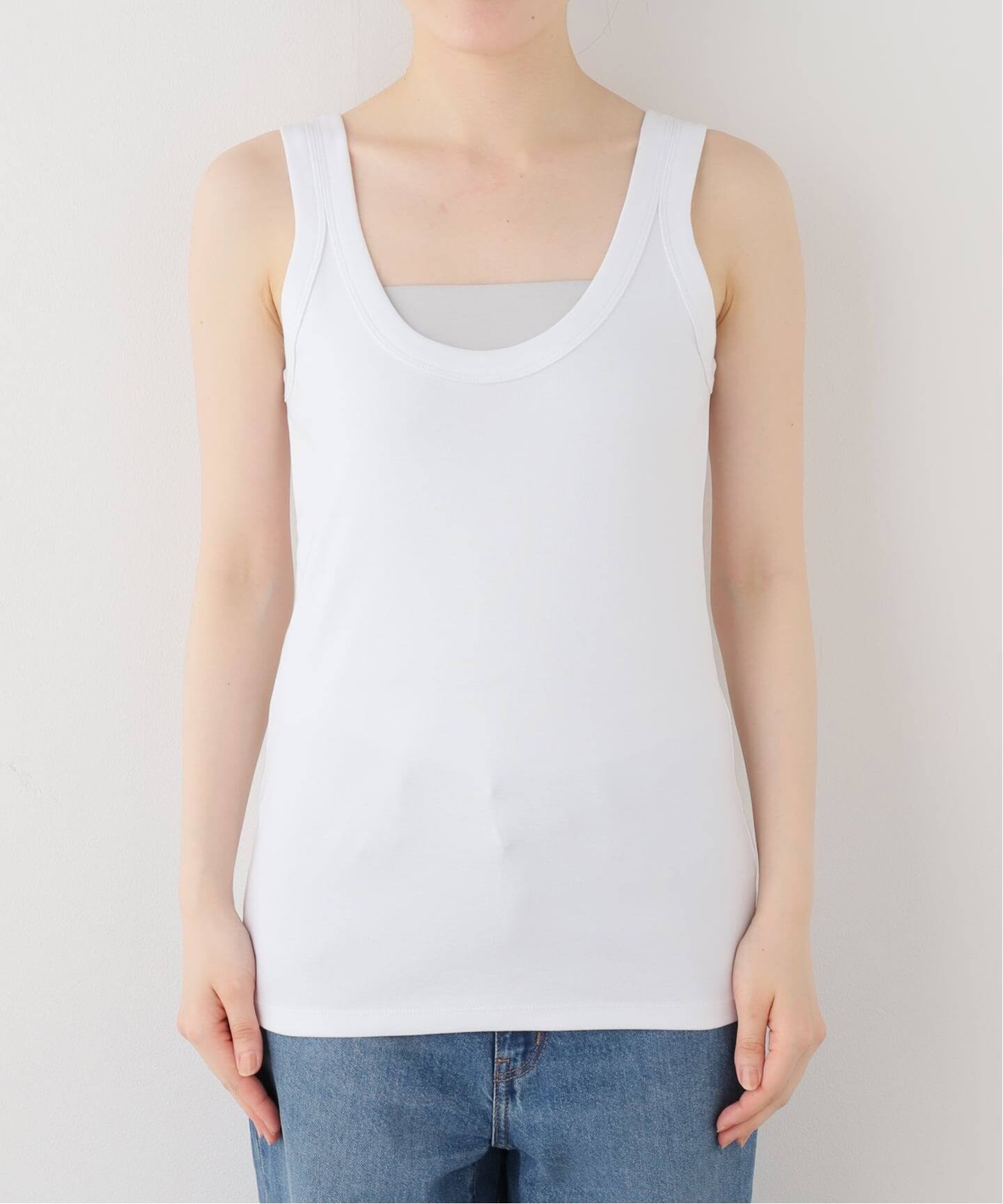 美品＊Deuxieme Classeホワイト タンクトップ 追加 Diner B CROP タンクトップ（ニット/セーター）｜Deuxieme Classe