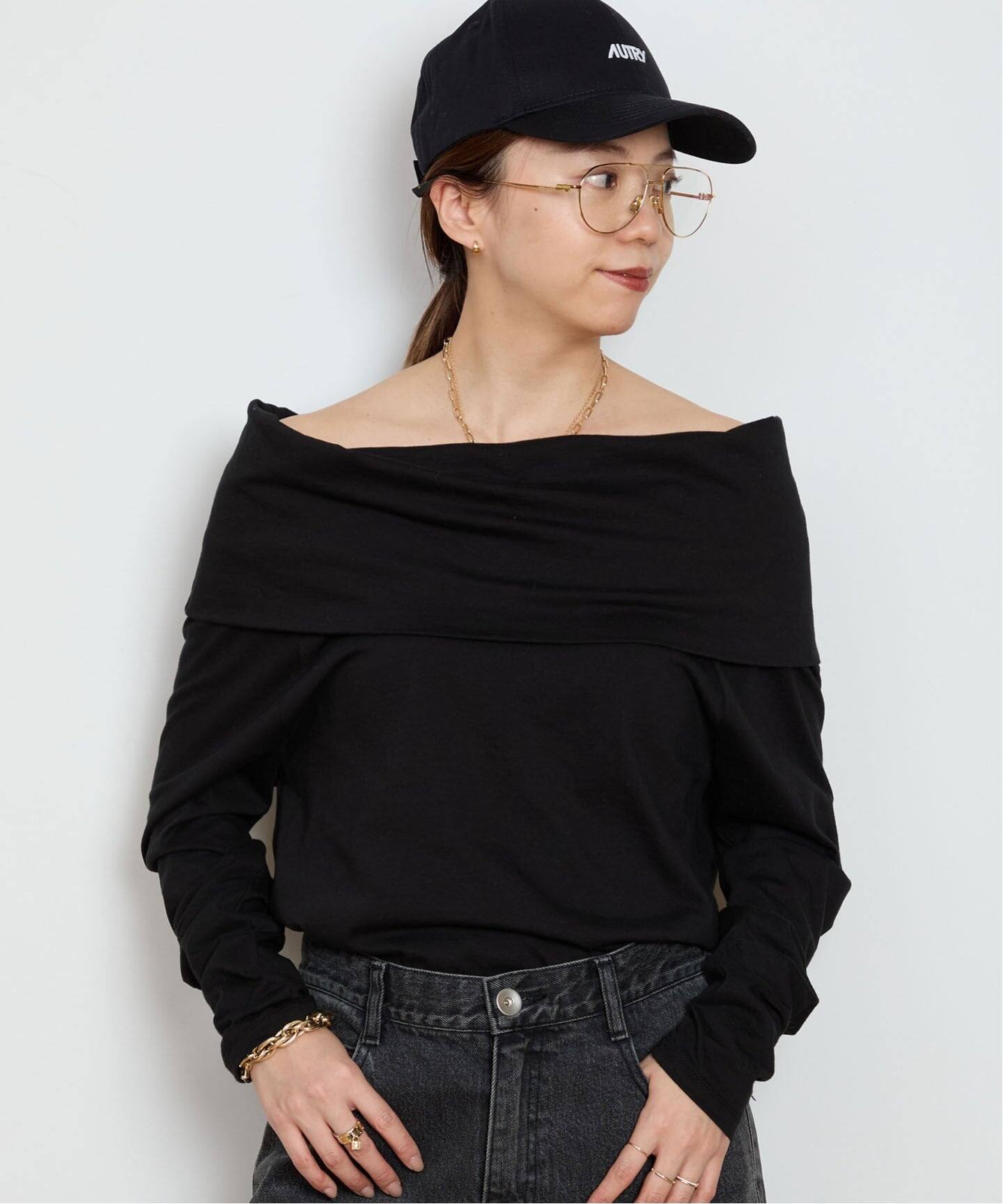 Draped Off Shoulder プルオーバー（Tシャツ／カットソー）｜MUSE de