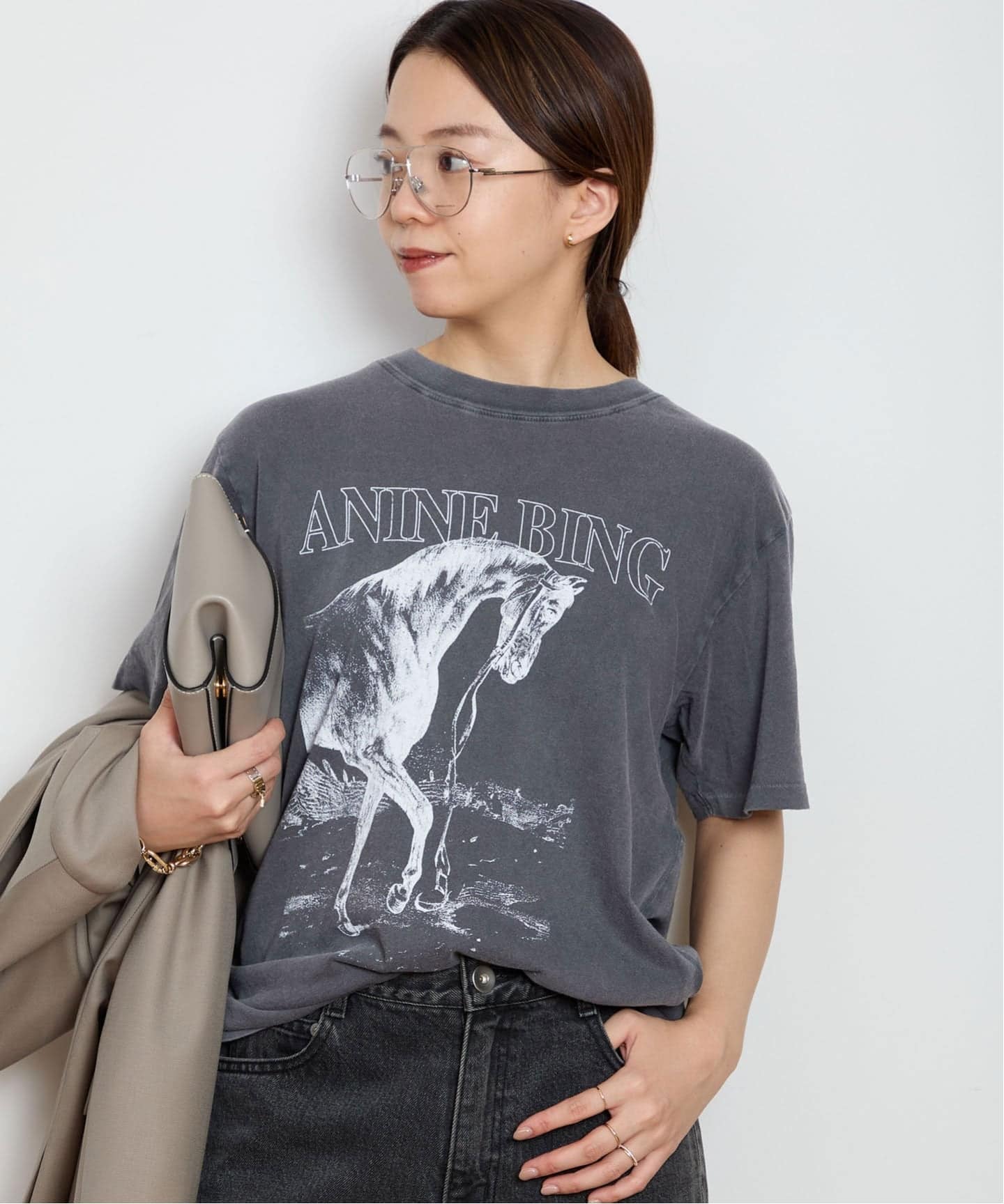 ANINE BING/アニン ビン】HORSE PRINT Tシャツ（Tシャツ／カットソー