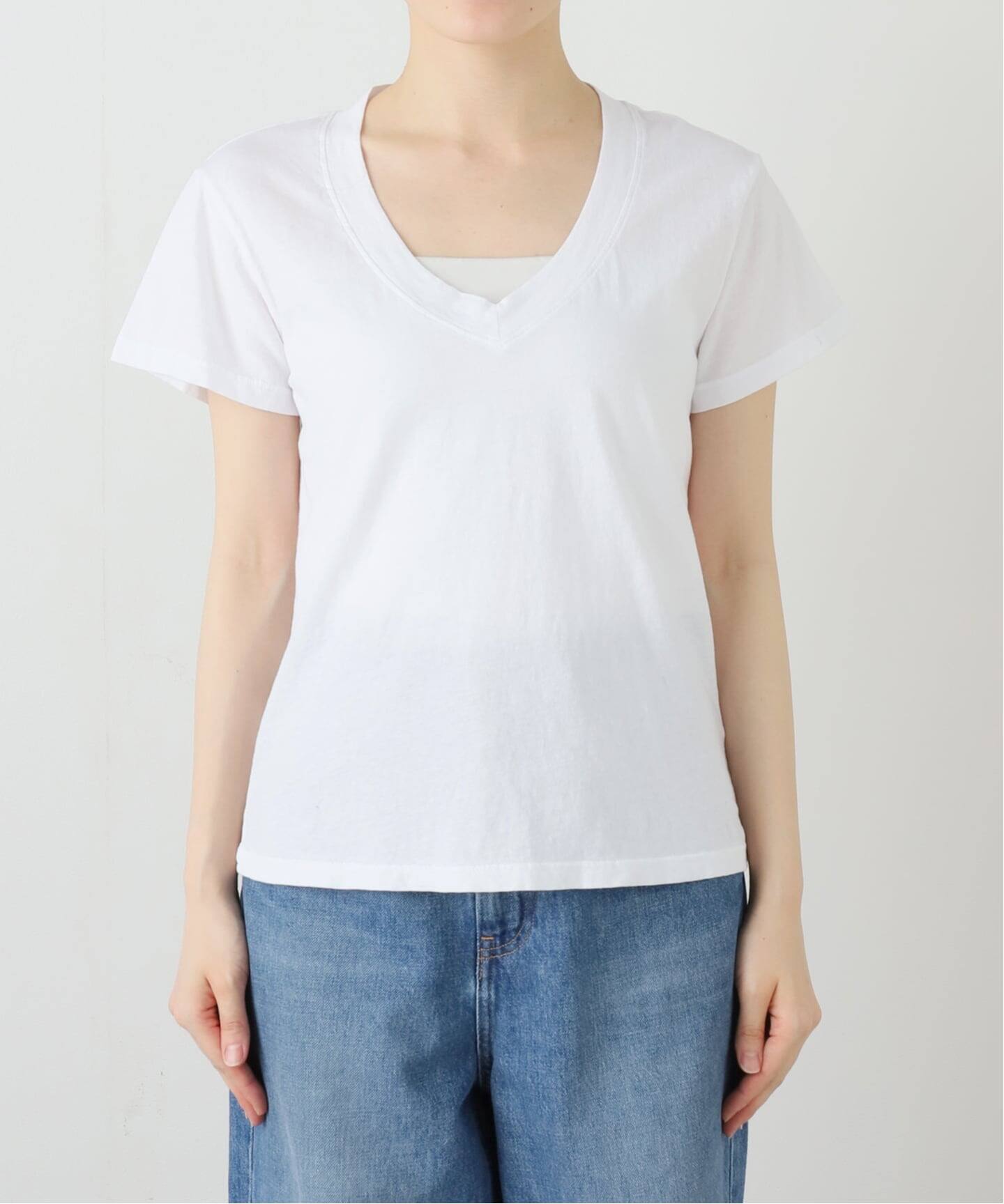 PERFECT WHITE TEE/パーフェクトホワイトティー】Vネック Tシャツ（T