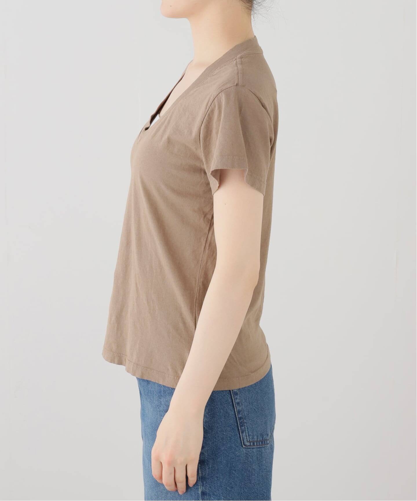 PERFECT WHITE TEE/パーフェクトホワイトティー】VネックTシャツ(MOCHA