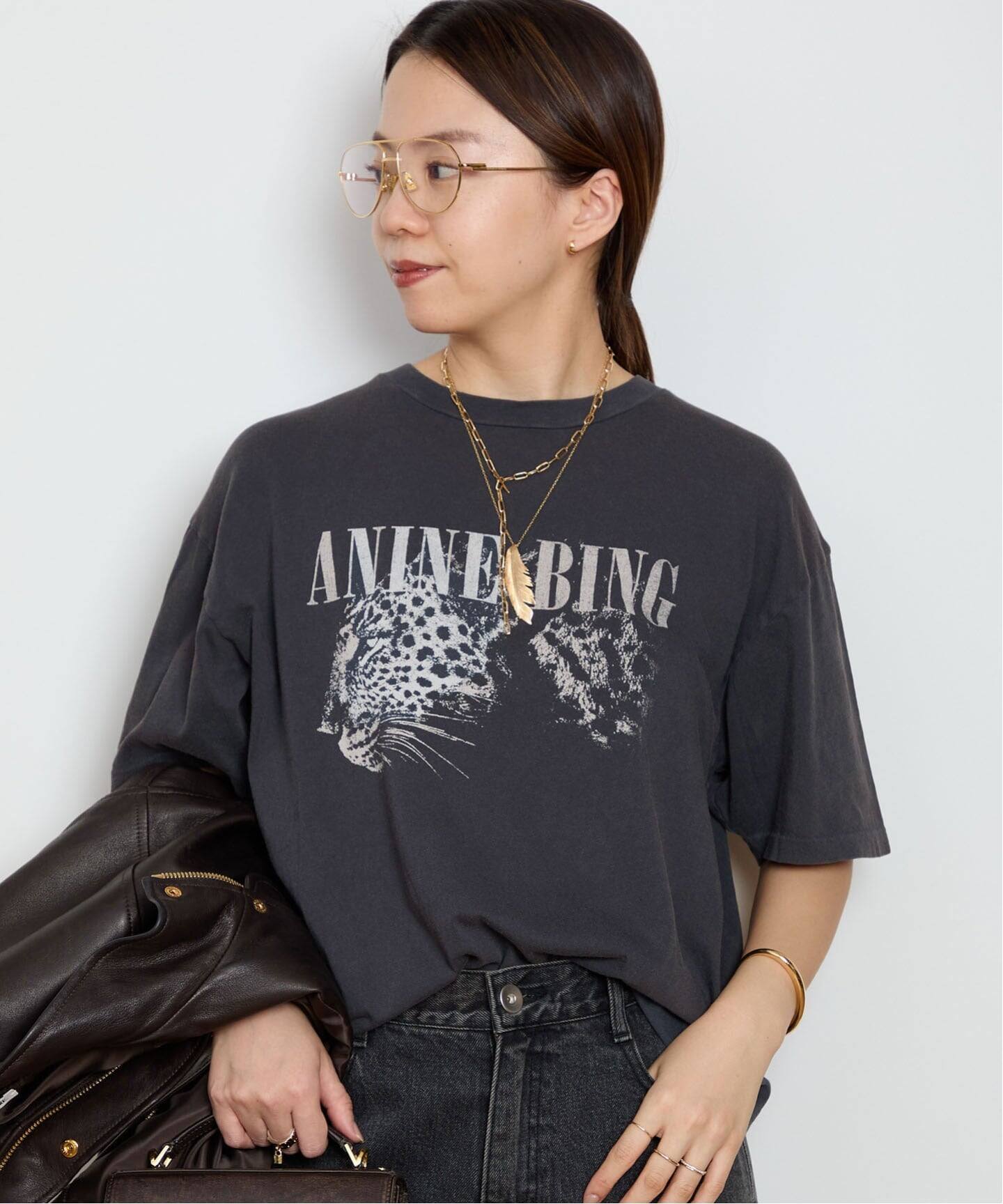 ANINE BING/アニン ビン】LEOPARD Tシャツ（Tシャツ／カットソー