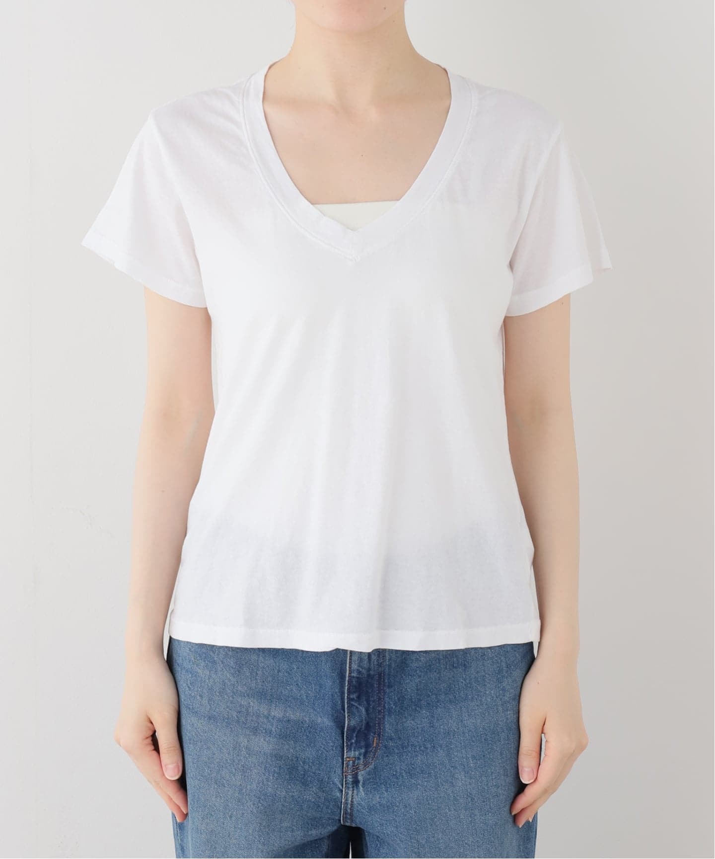 PERFECT WHITE TEE/パーフェクトホワイトティー】Vネック Tシャツ（T