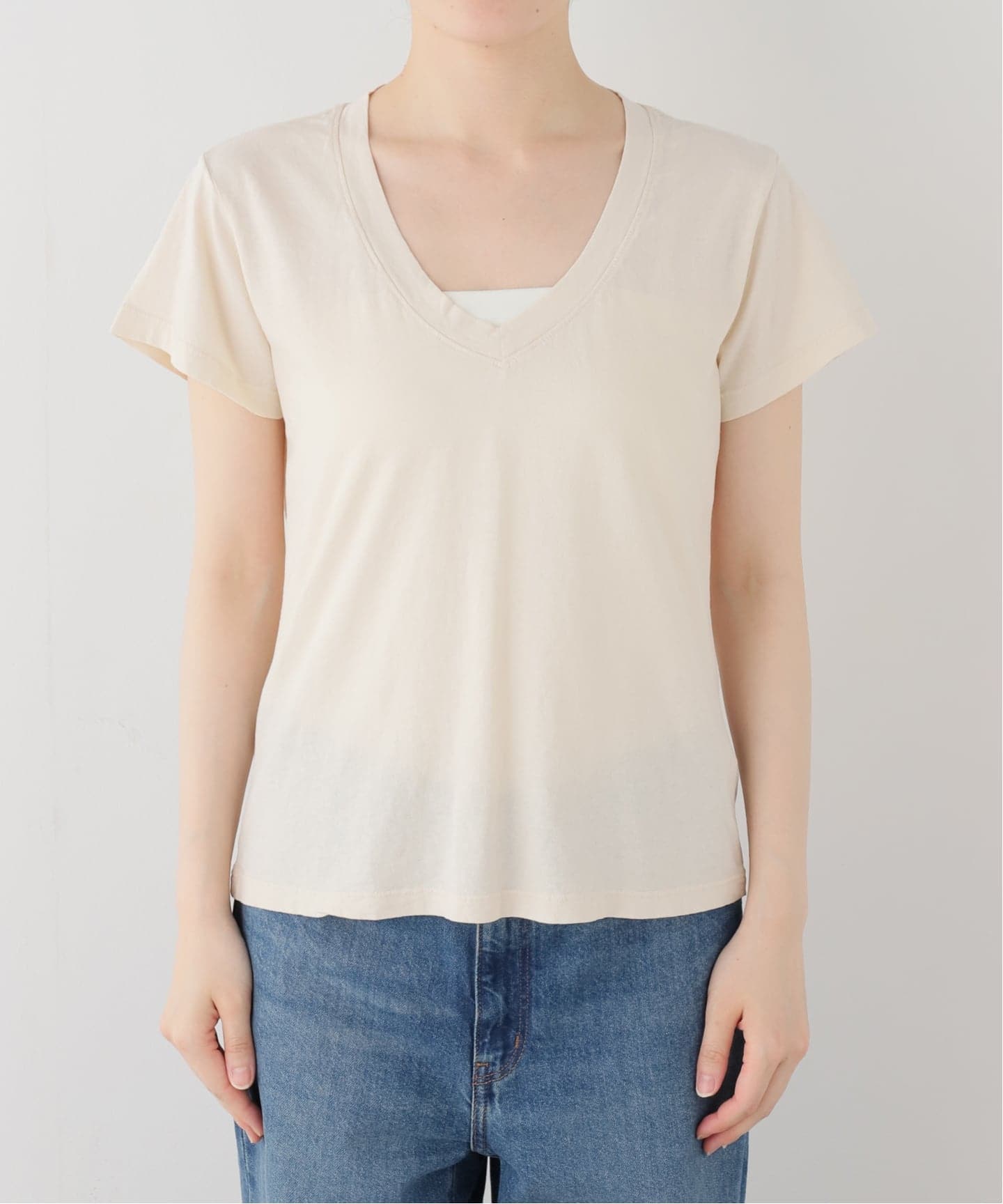 PERFECT WHITE TEE/パーフェクトホワイトティー】Vネック Tシャツ（T