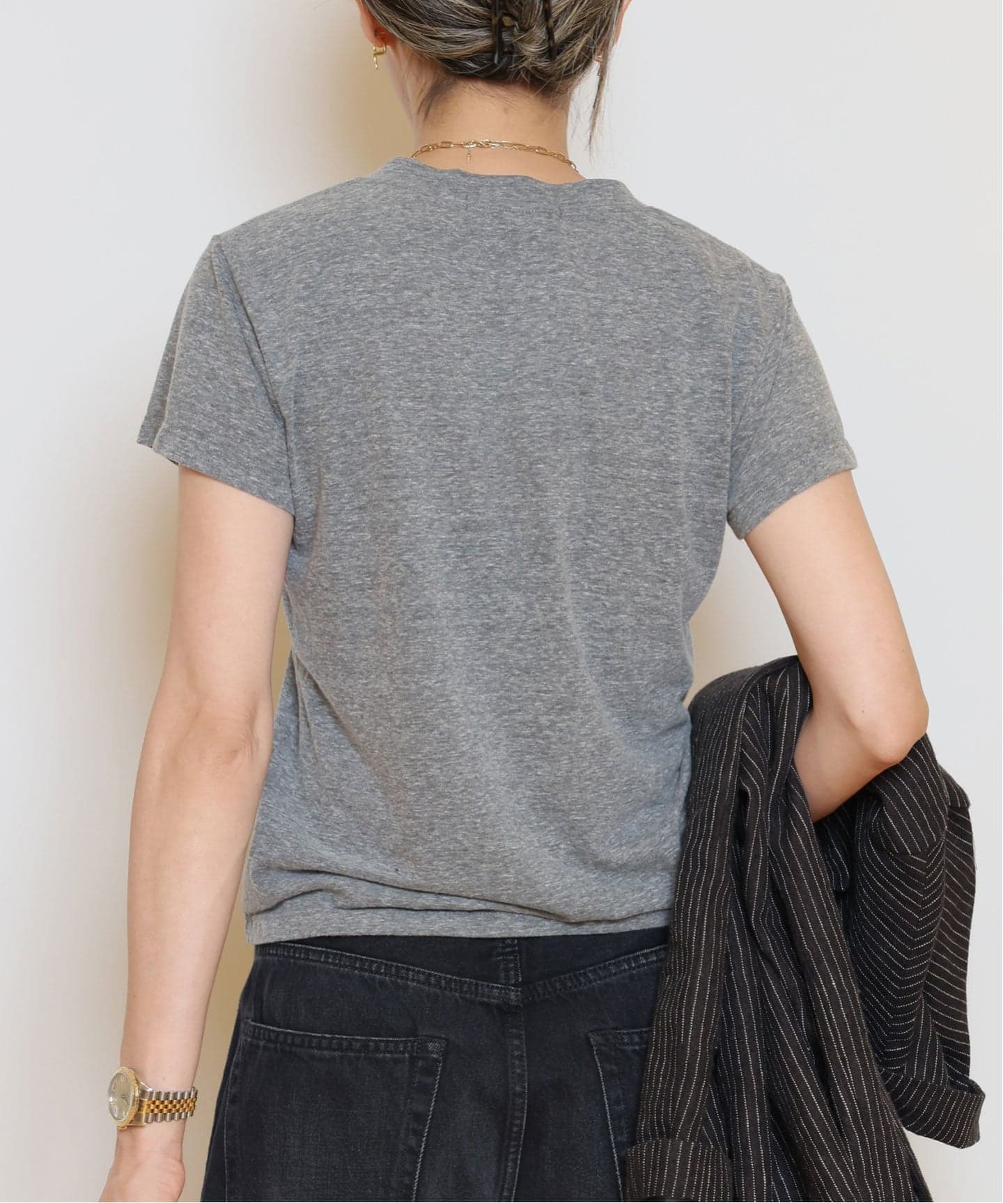 PERFECT WHITE TEE/パーフェクトホワイトティー】Vネック Tシャツ(GREY