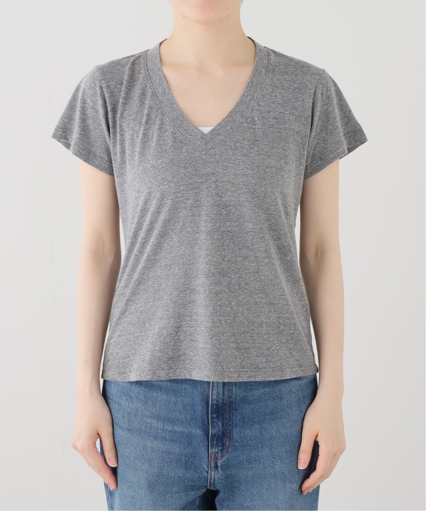 PERFECT WHITE TEE/パーフェクトホワイトティー】Vネック Tシャツ(GREY