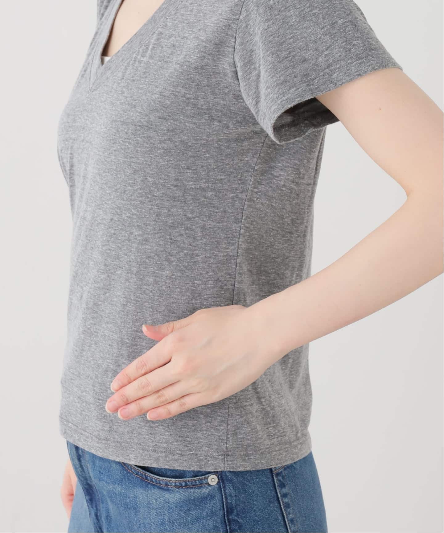 PERFECT WHITE TEE/パーフェクトホワイトティー】Vネック Tシャツ(GREY