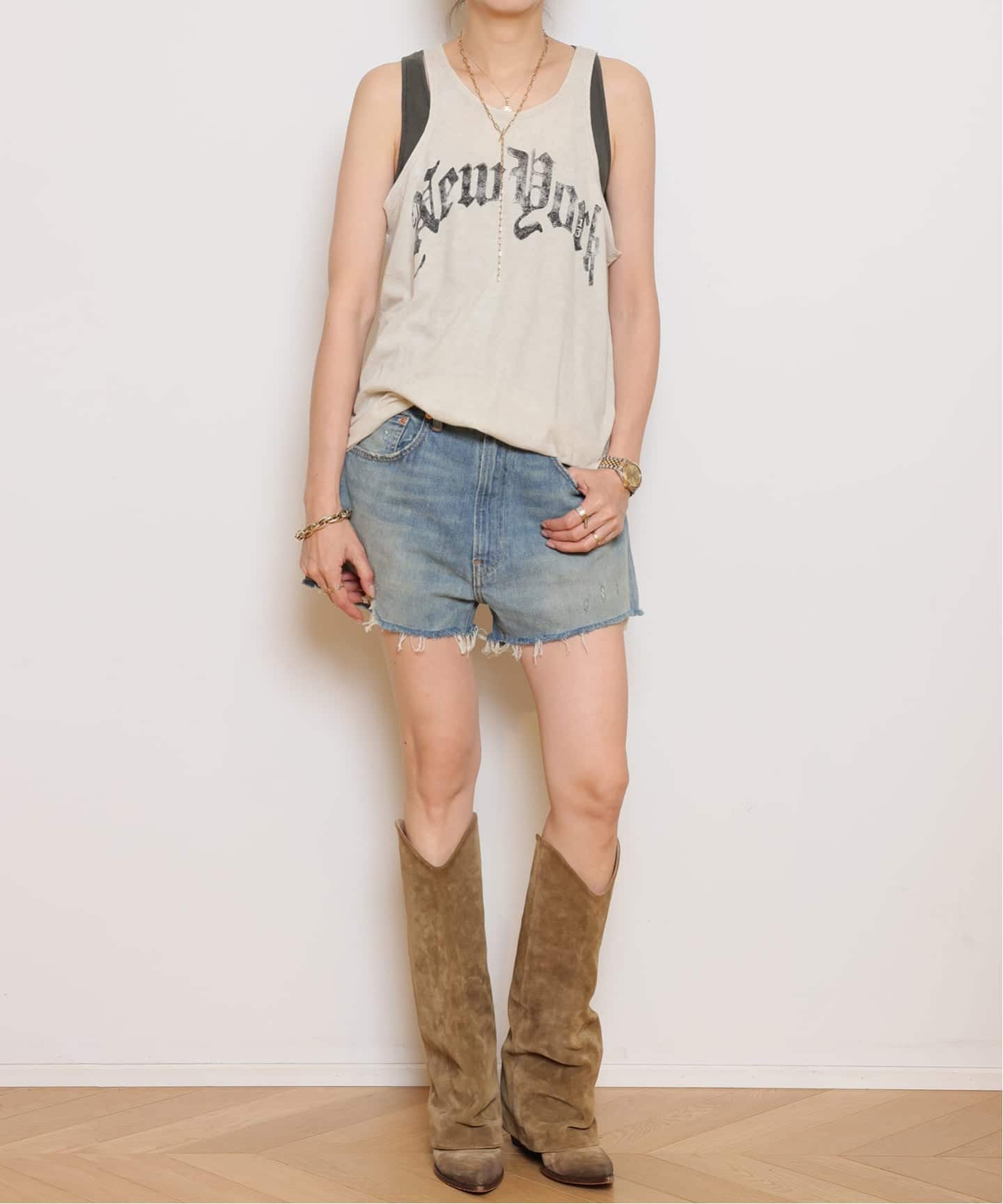 DEUXIEME CLASSE -  R13  アールサーティーン　NY RELAXED タンクトップ R13/アールサーティーン】NY RELAXED タンクトップ（タンクトップ