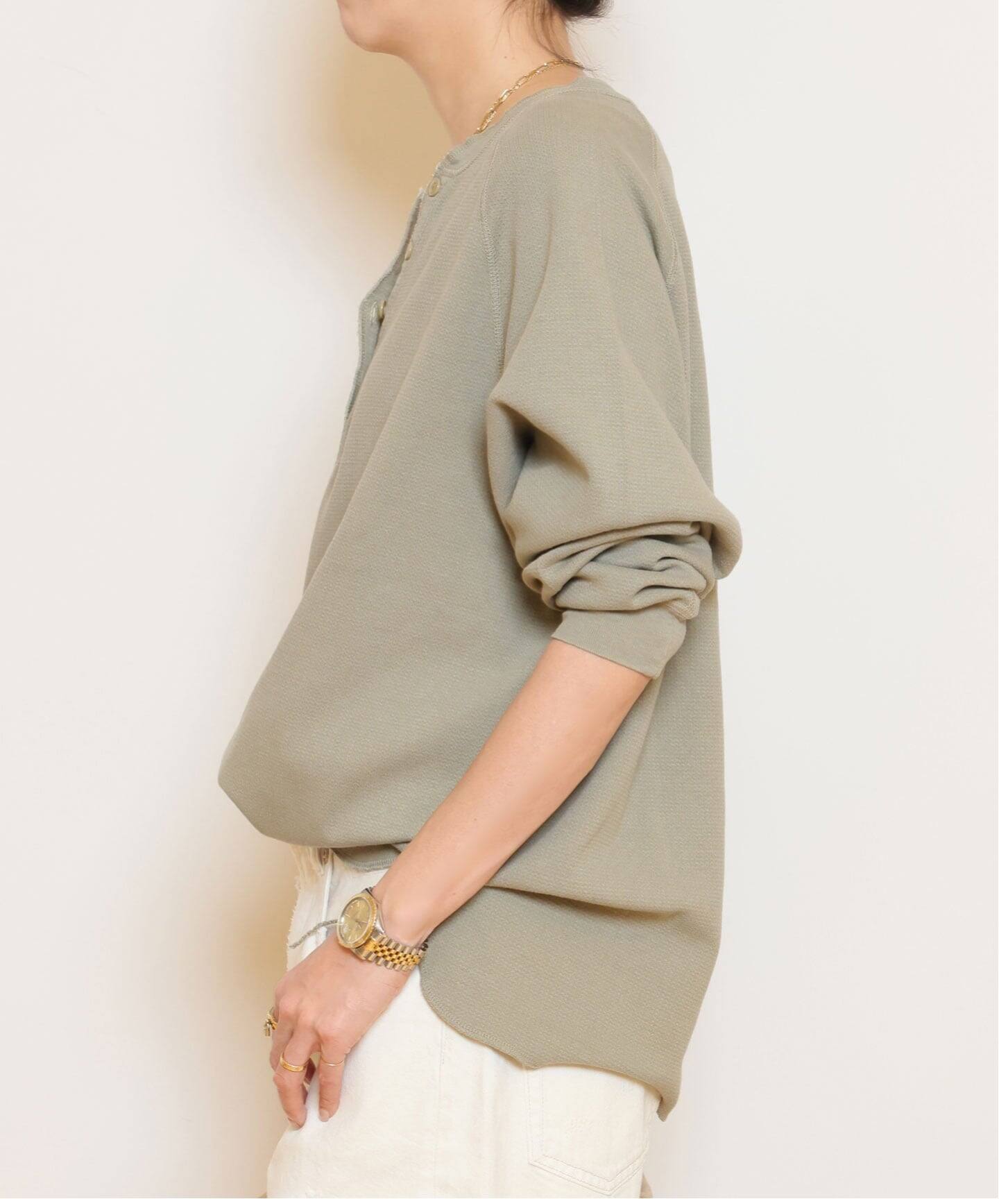 REMI RELIEFレミレリーフ WタックヘンリーネックTMUSEベージュB REMI RELIEF/レミレリーフ】WタックヘンリーネックTシャツ（Tシャツ