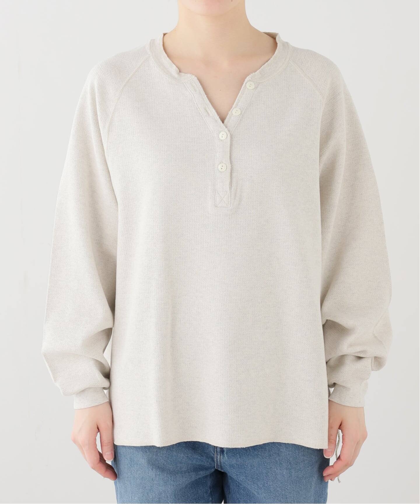 ミューズドゥドゥーズィエムクラス　レミレリーフWタックヘンリーネックTシャツ REMI RELIEF/レミレリーフ】WタックヘンリーネックTシャツ（Tシャツ