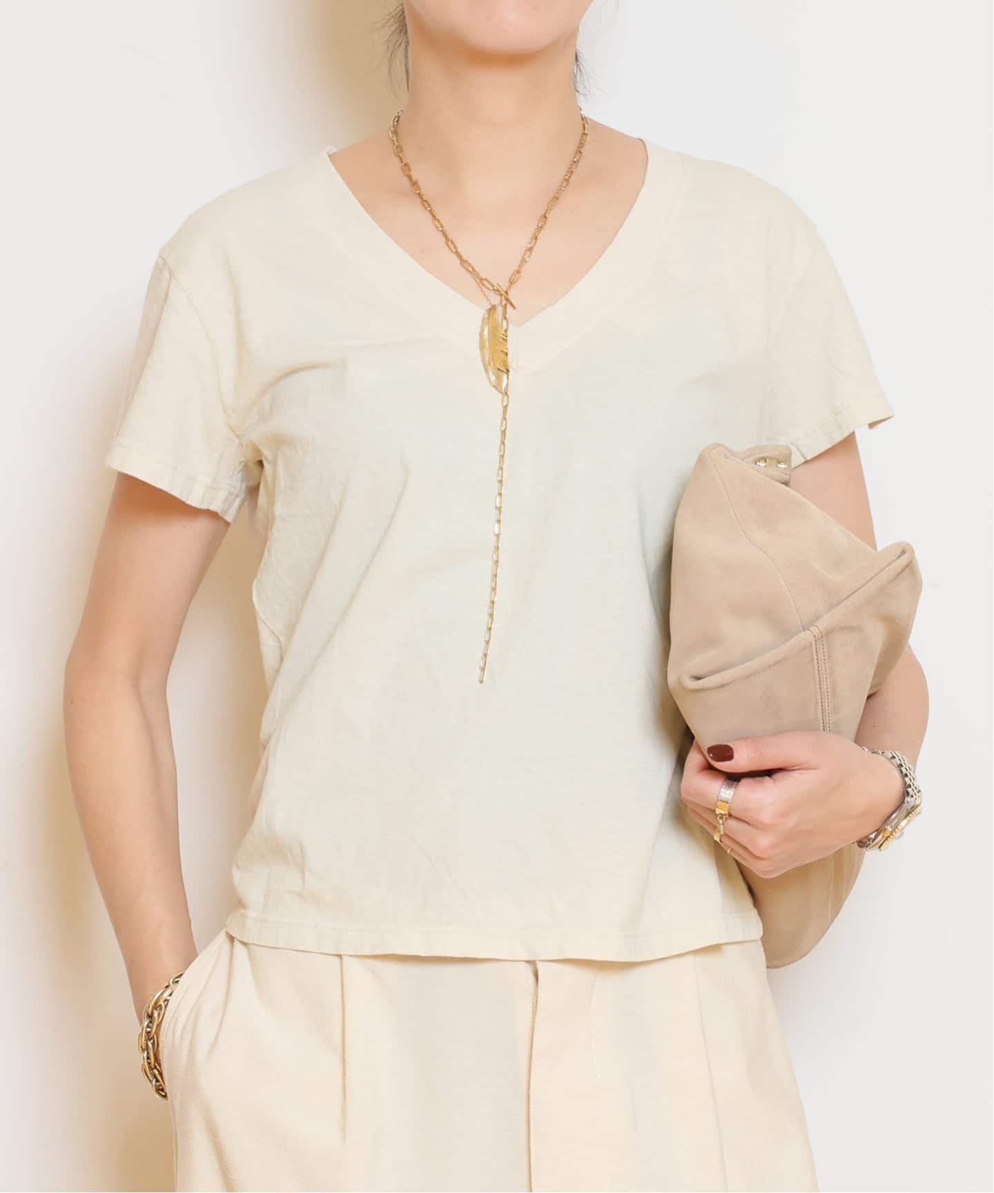 PERFECT WHITE TEE/パーフェクトホワイトティー】Vネック Tシャツ（T