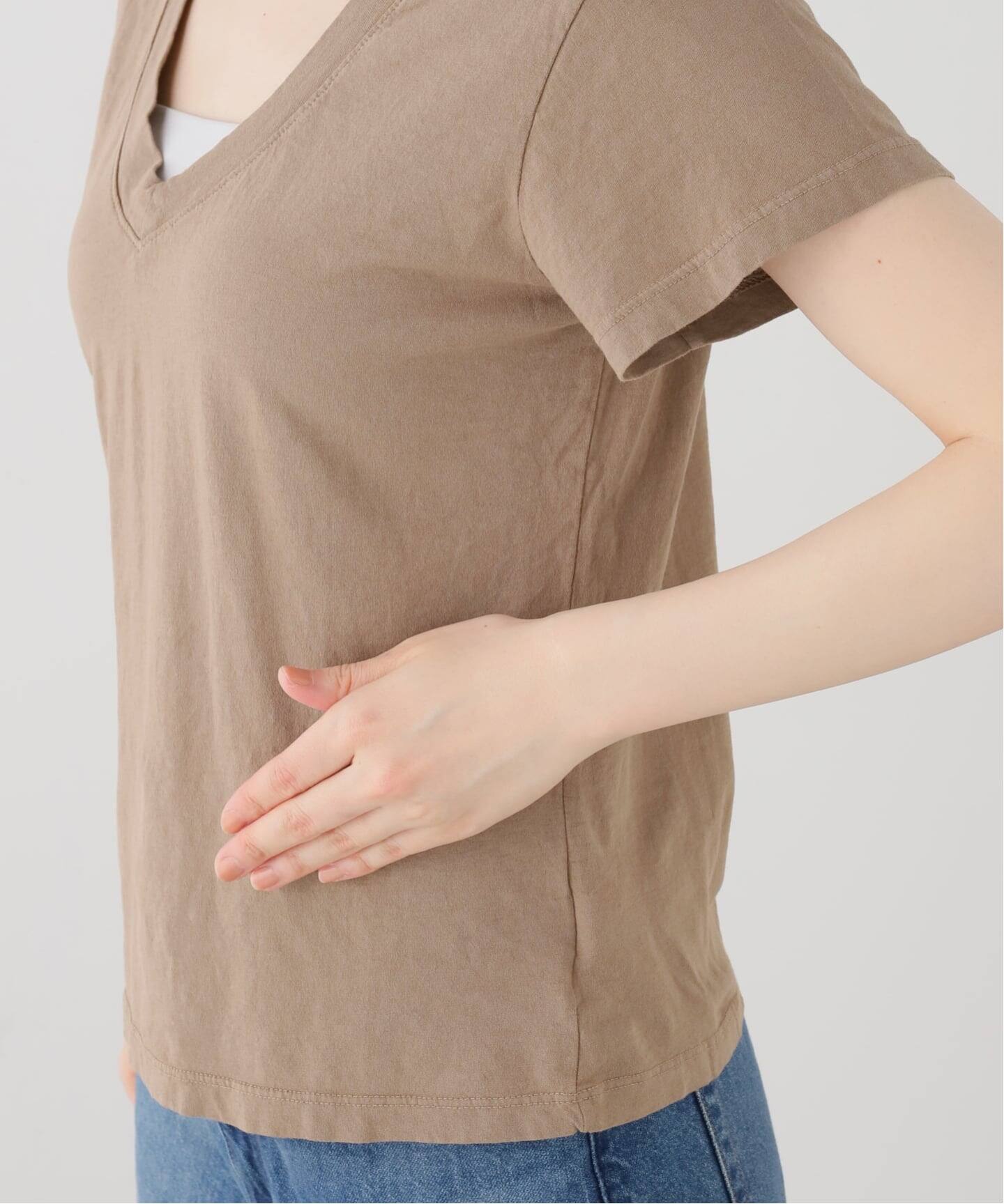 PERFECT WHITE TEE/パーフェクトホワイトティー】VネックTシャツ(MOCHA