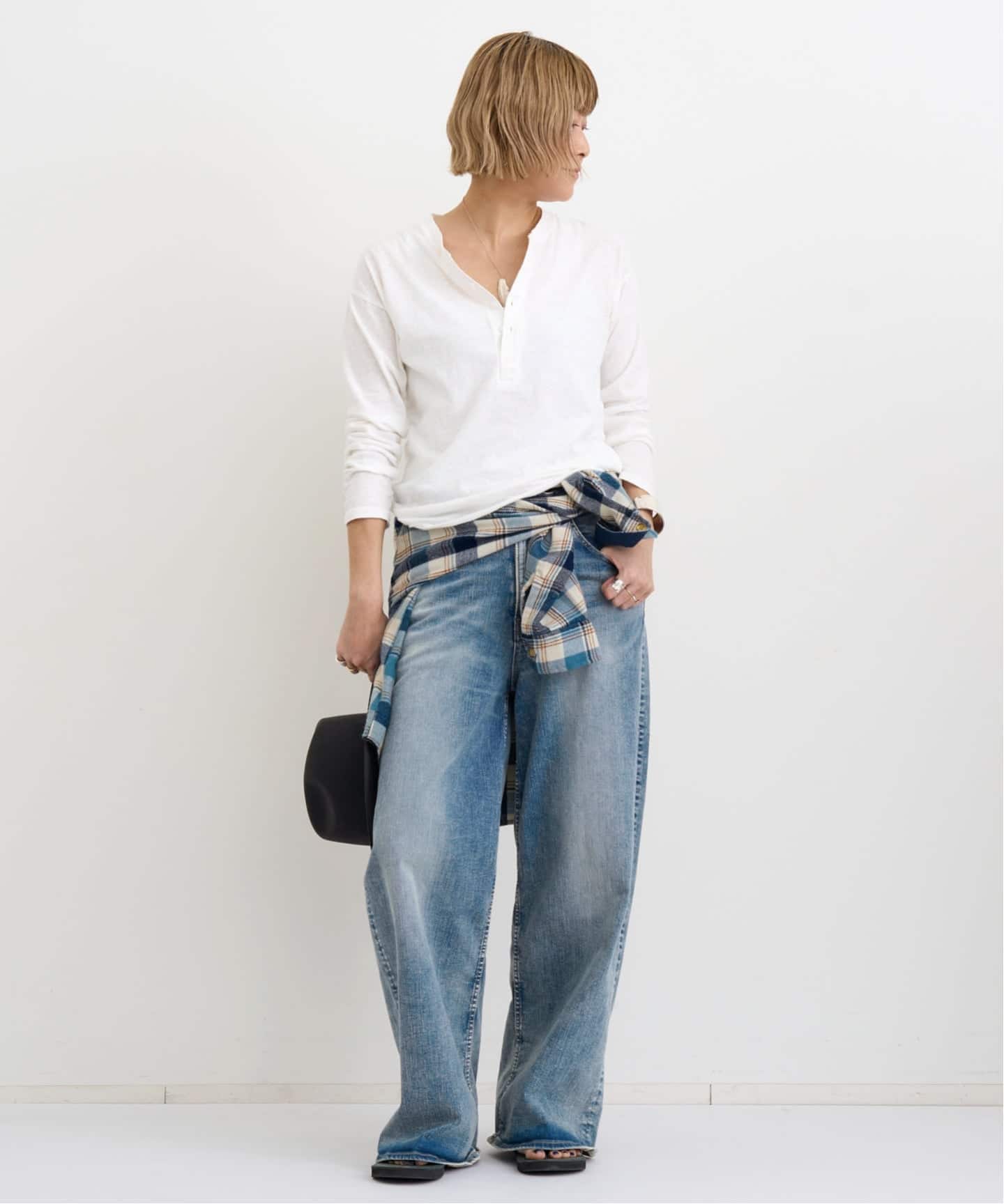 GOOD GRIEF!/グッド グリーフ】 ROUGH-COT HENLEY NECK TOP（Tシャツ