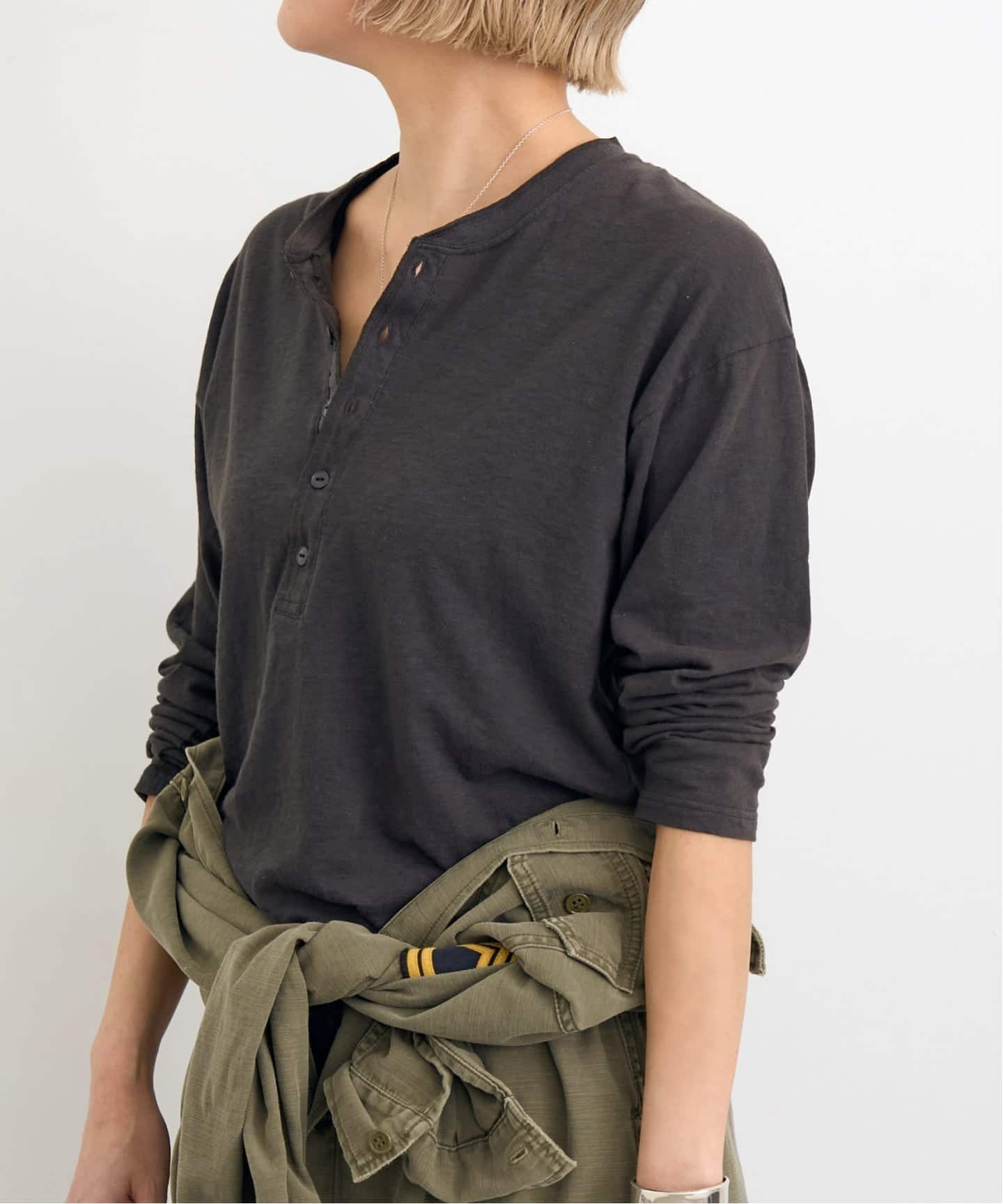 GOOD GRIEF!/グッド グリーフ】 ROUGH-COT HENLEY NECK TOP（Tシャツ