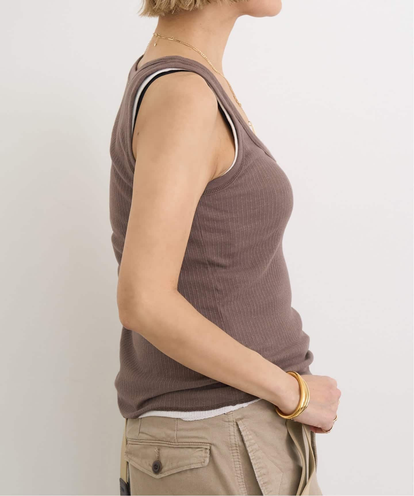 【新品】L'Appartement /グッドグリーフ Rib Tank Top GOOD GRIEF!/グッド グリーフ】 Ramdom Rib Tank Top（タンクトップ
