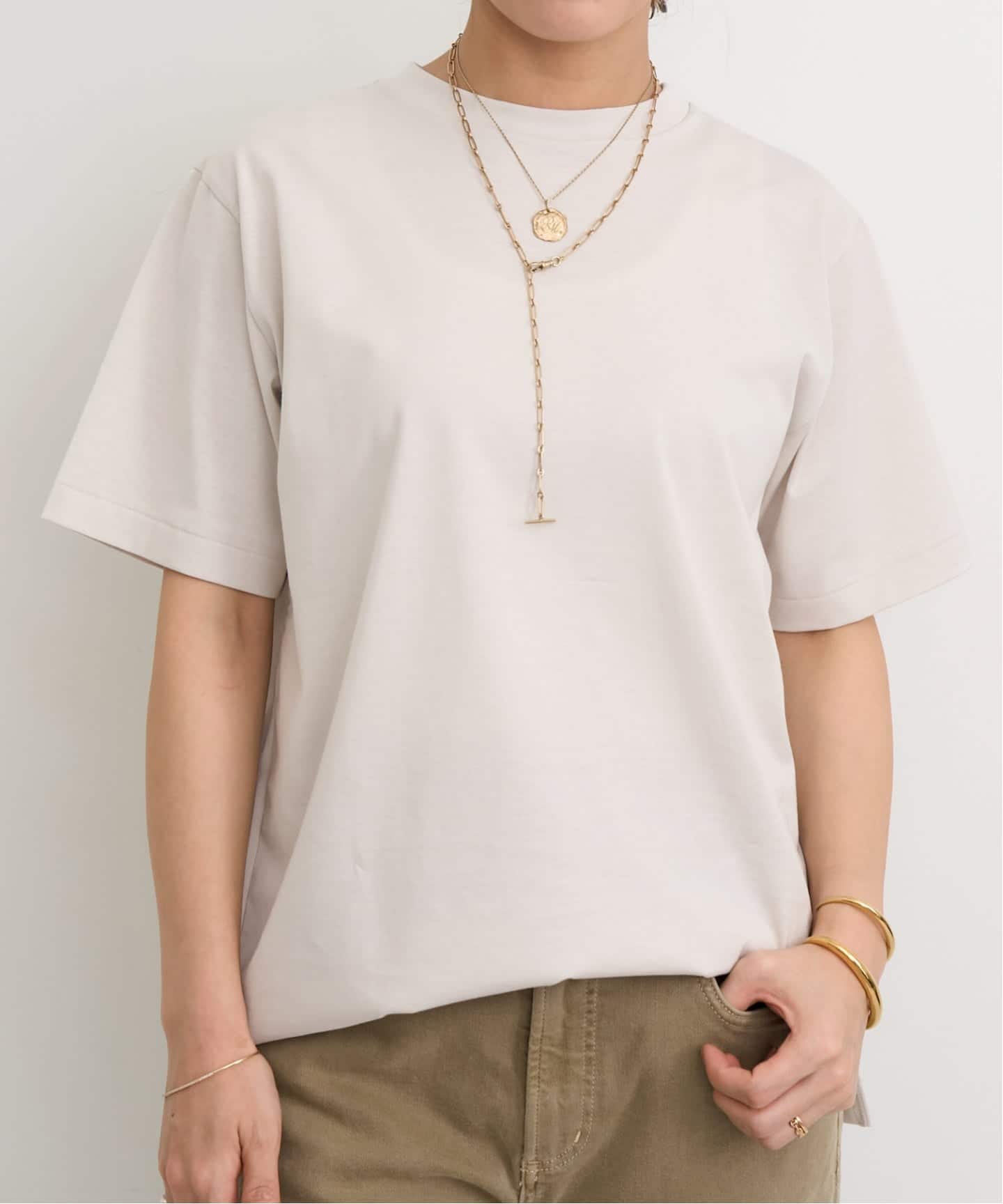 AMERICANA/アメリカーナ】 Slit T-Shirt（Tシャツ／カットソー）｜L