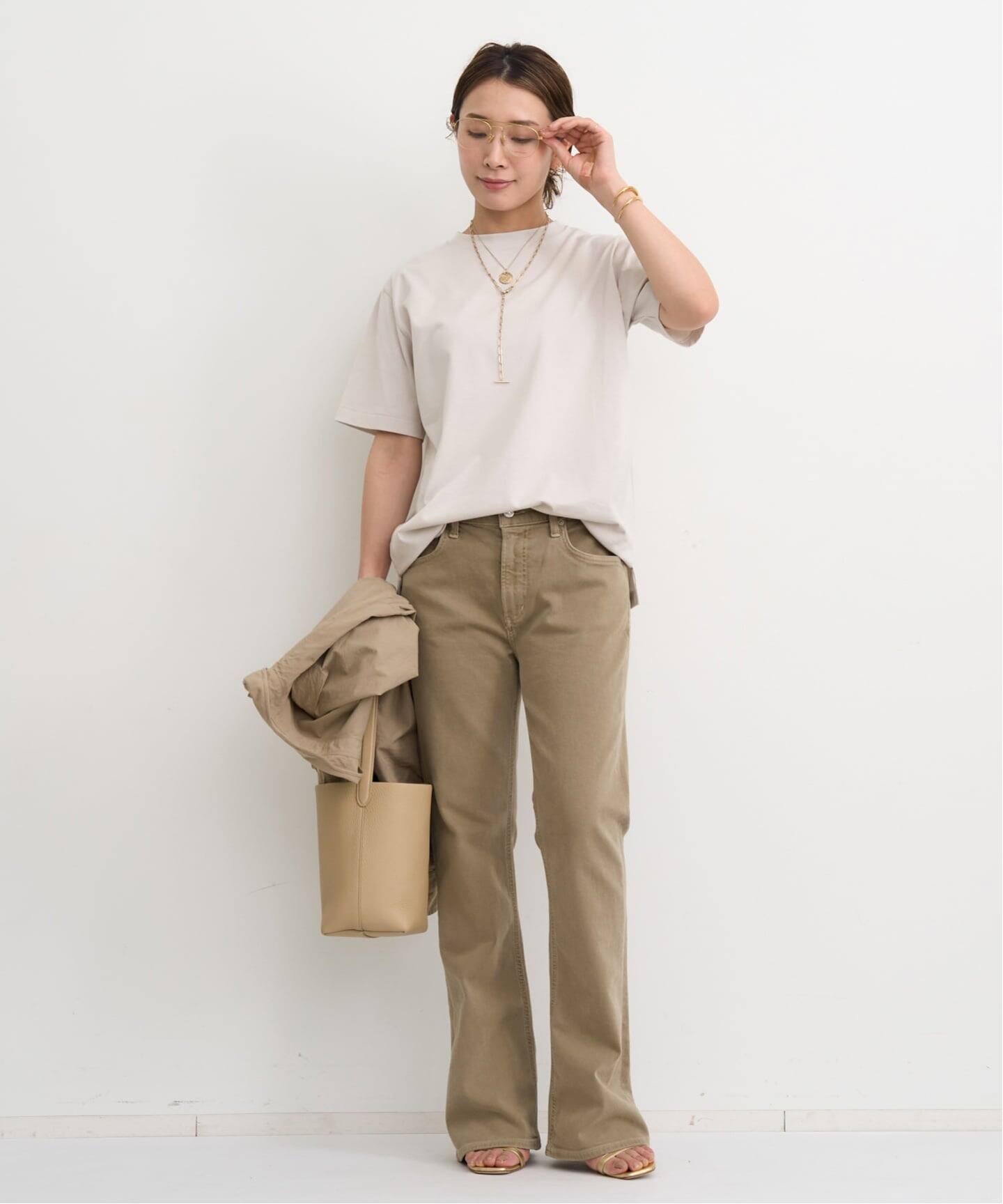 AMERICANA/アメリカーナ】 Slit T-Shirt（Tシャツ／カットソー）｜L