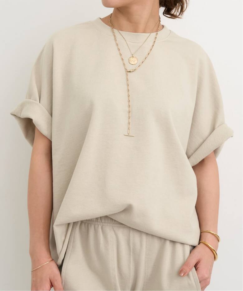AMERICANA/アメリカーナ】 Short Sleeve Cut Off Sweat（スウェット 