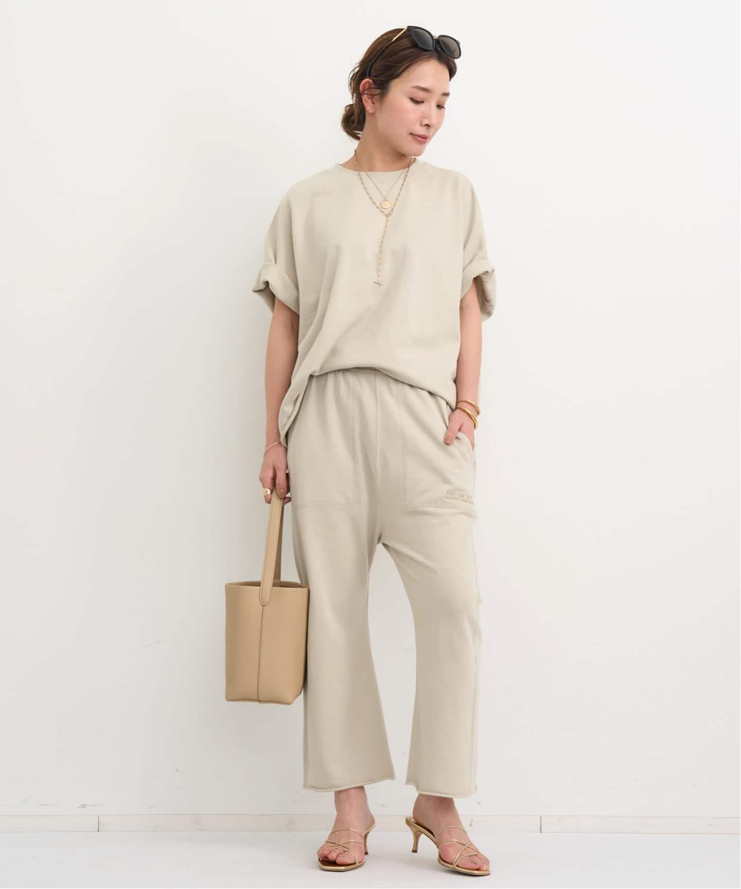 AMERICANA/アメリカーナ】 Short Sleeve Cut Off Sweat（スウェット