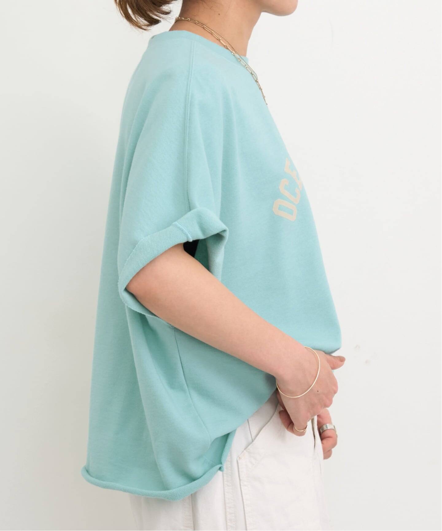 AMERICANA/アメリカーナ】 Short Sleeve Cut Off Sweat（スウェット 