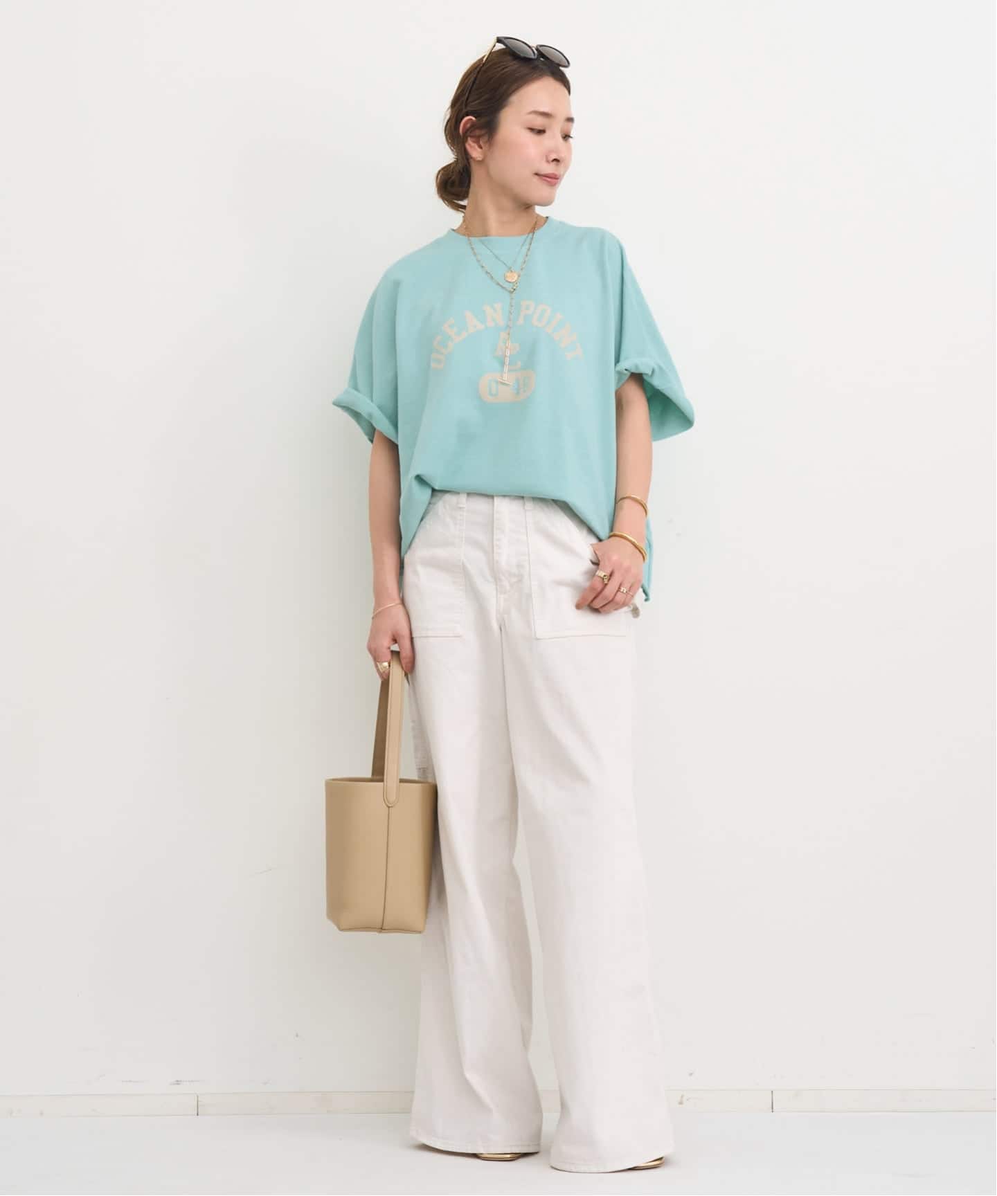予約》【AMERICANA/アメリカーナ】 Short Sleeve Cut Off Sweat