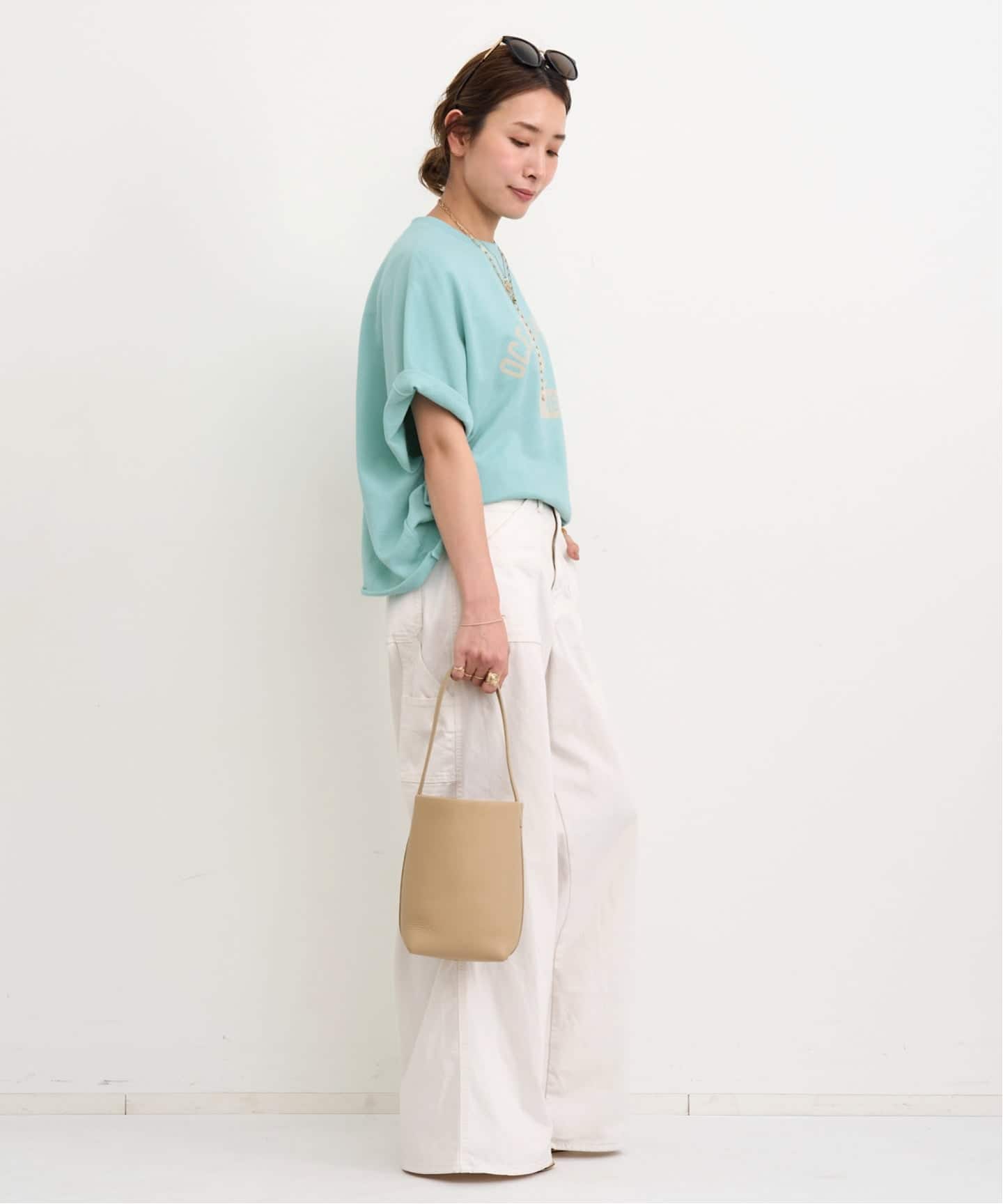 AMERICANA/アメリカーナ】 Short Sleeve Cut Off Sweat（スウェット