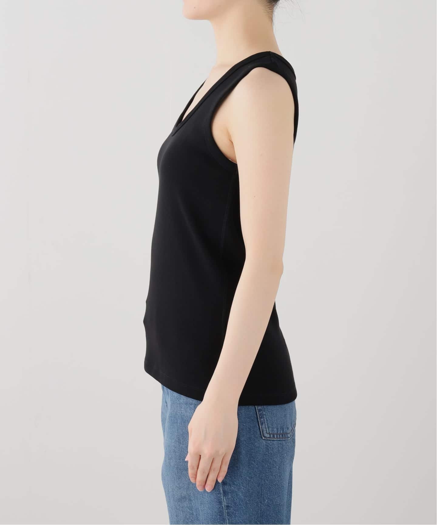 L'Appartement Back V Rib タンクトップ HIGH-TWIST RIB TANK TOP（タンクトップ）｜L'Appartement