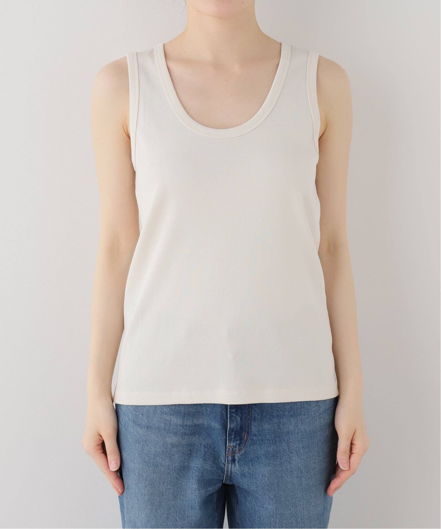 新品タグ付アパルトモンBack V Rib タンクトップ HIGH-TWIST RIB TANK TOP（タンクトップ）｜L'Appartement