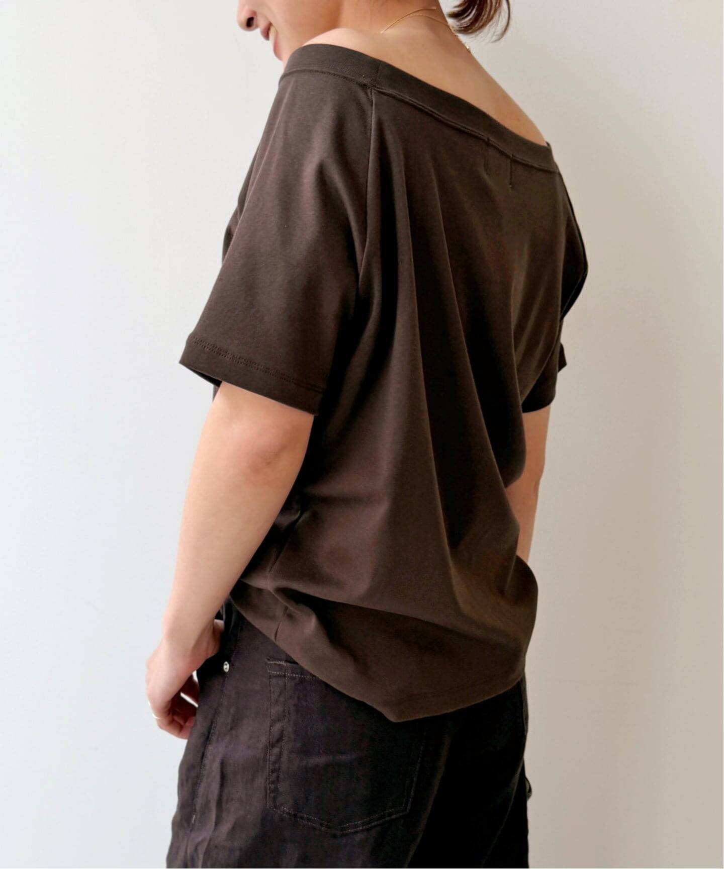 【新品】L'Appartement 2wayTシャツ ブラウン 2WAY SHORT-SLEEVED PULLOVER（Tシャツ／カットソー）｜L'Appartement
