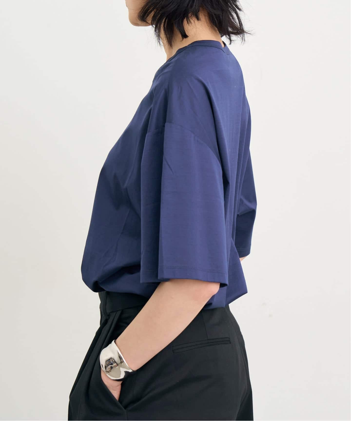 INDRESS (インドレス) L'Appartement 【INDRESS/インドレス】Cotton t-shirt グレー 1 INDRESS/インドレス】 COTTON JERSEY TEE（Tシャツ／カットソー）｜L