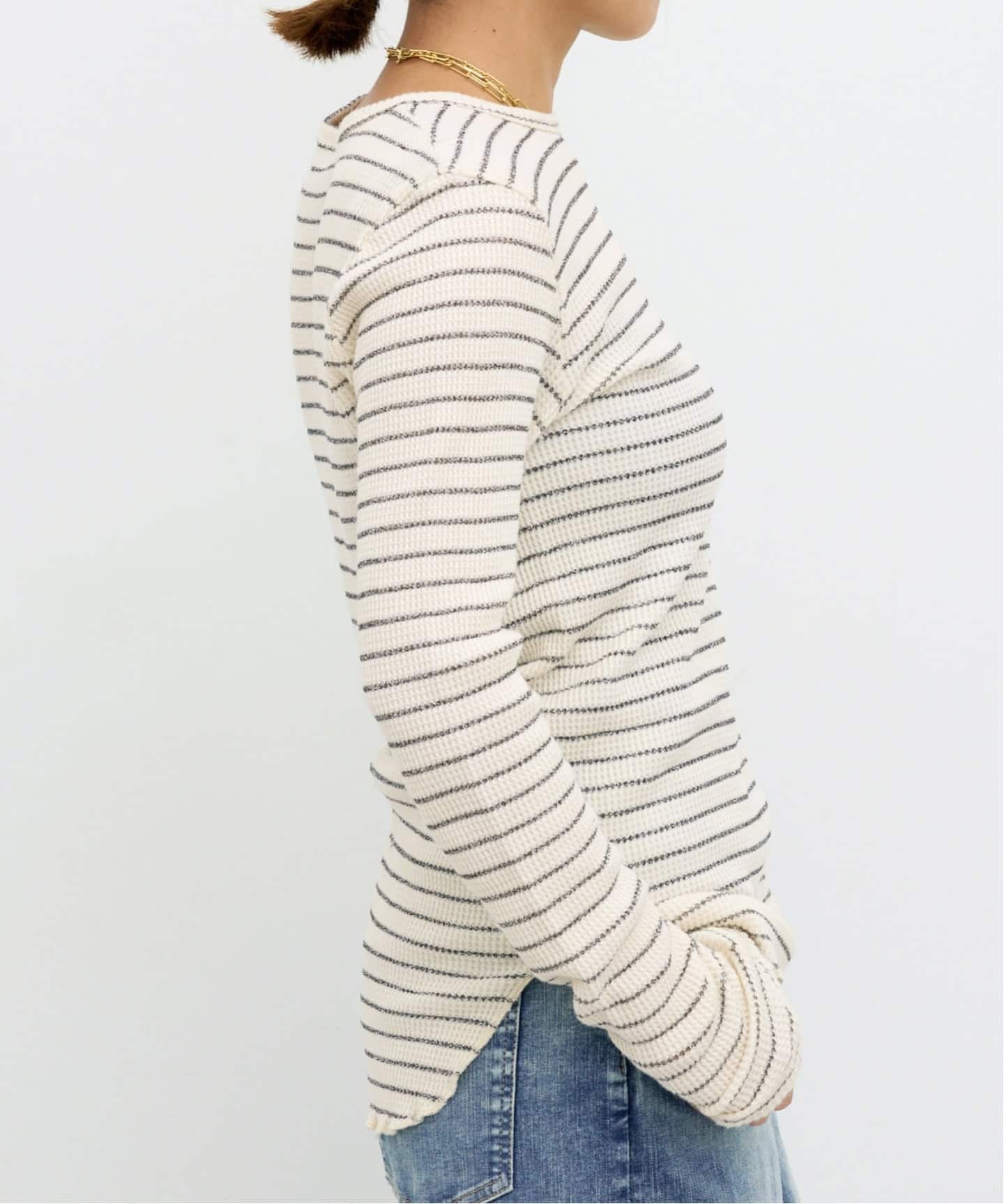 GOOD GRIEF!/グッド グリーフ】 WAFFLE BORDER LONG SLEEVE TOP（T