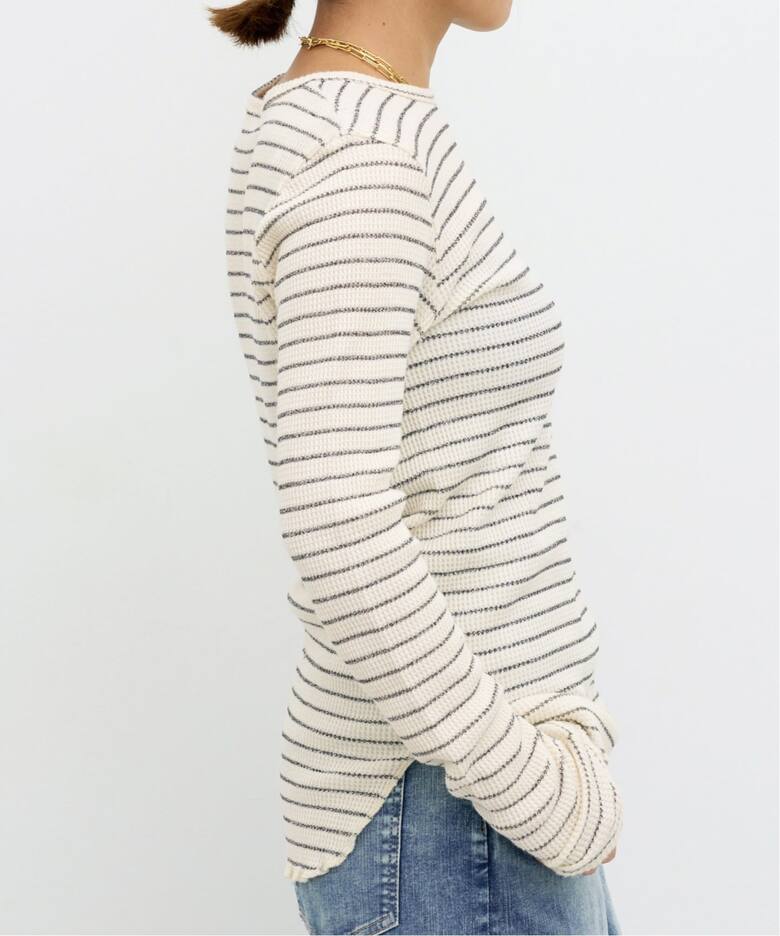 GOOD GRIEF!/グッド グリーフ】 WAFFLE BORDER LONG SLEEVE TOP（T 