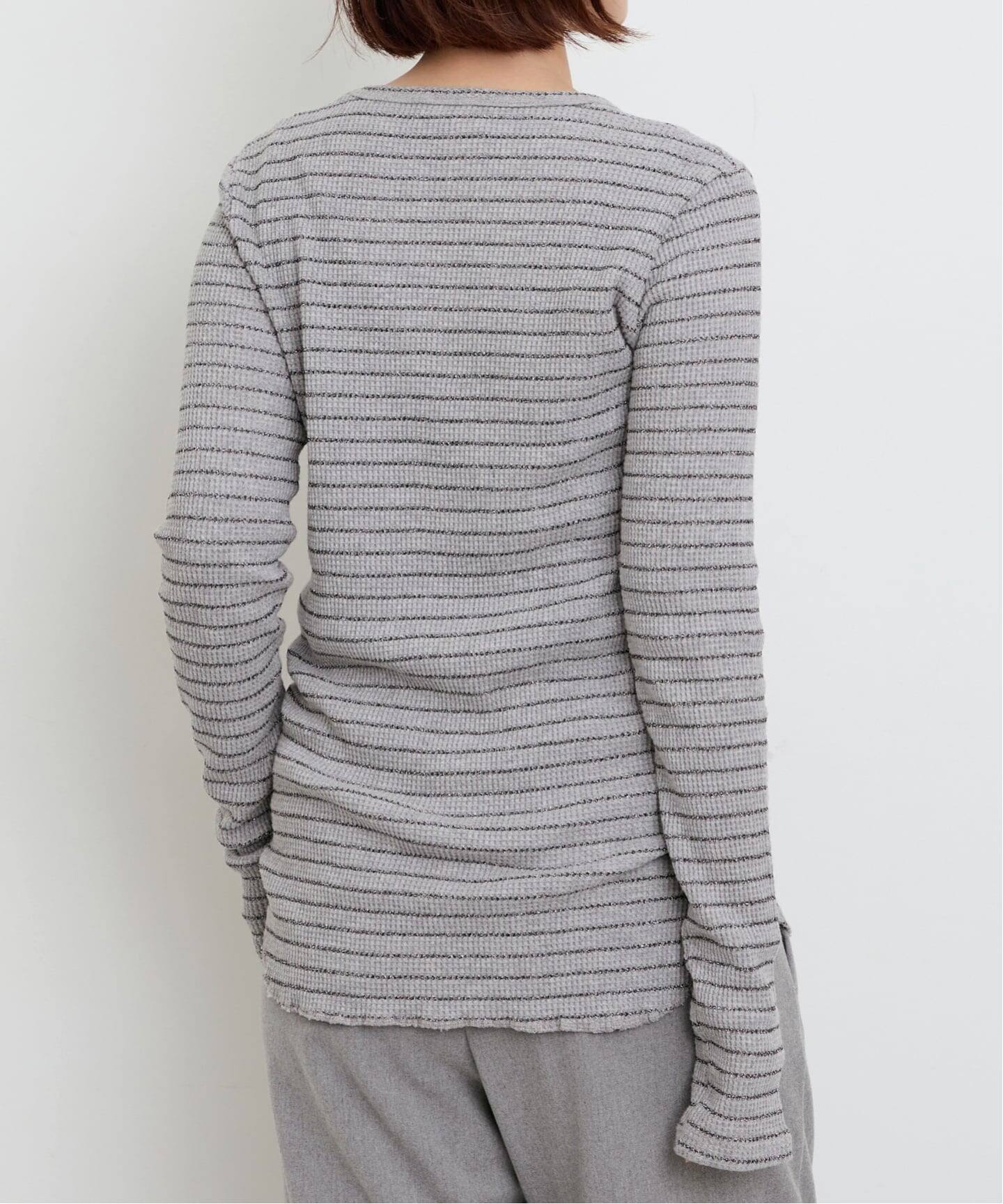 GOOD GRIEF!/グッド グリーフ】 WAFFLE BORDER LONG SLEEVE TOP（T