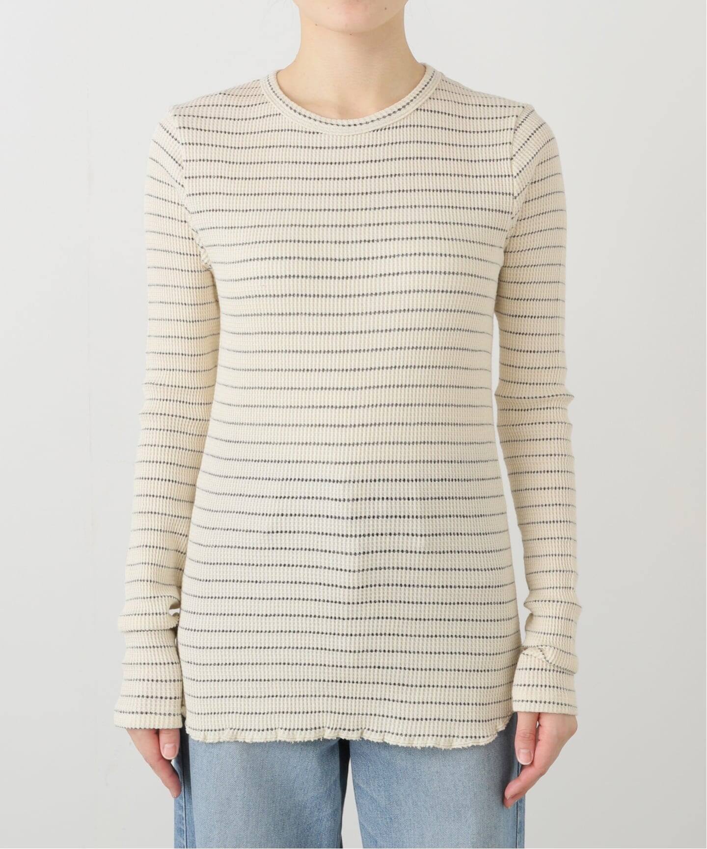 GOOD GRIEF!/グッド グリーフ】 WAFFLE BORDER LONG SLEEVE TOP（T