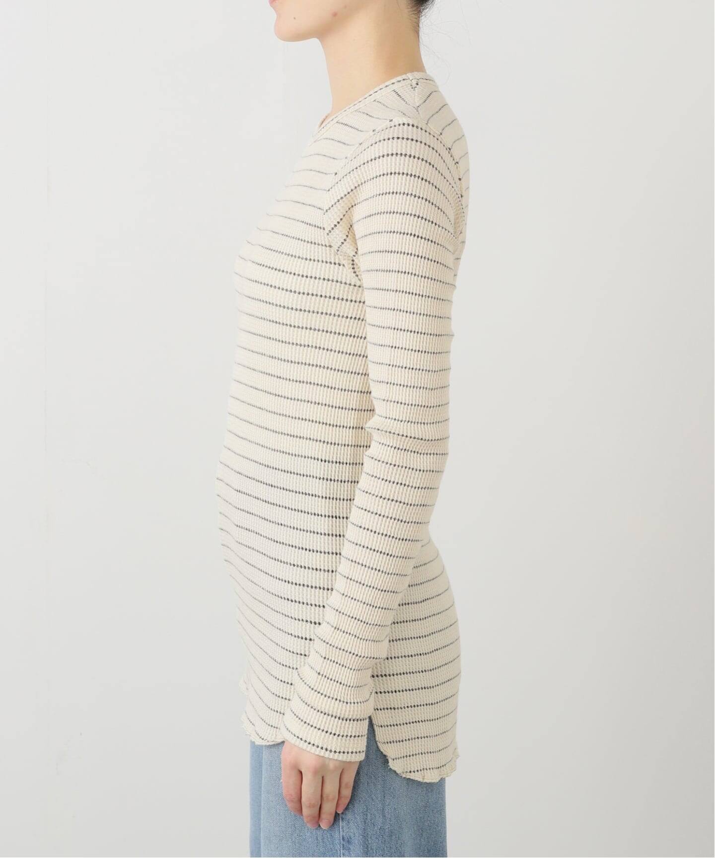 GOOD GRIEF!/グッド グリーフ】 WAFFLE BORDER LONG SLEEVE TOP（T