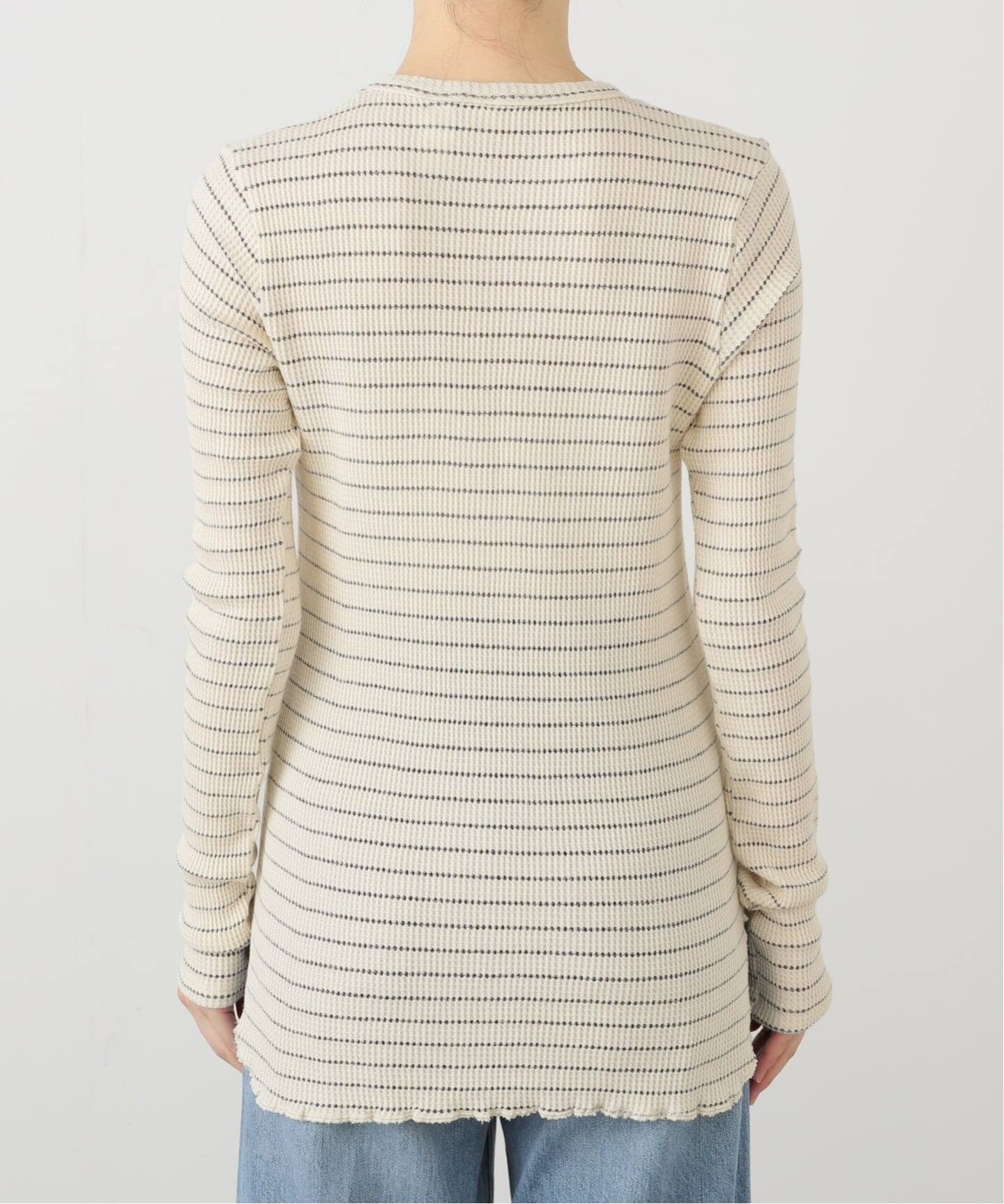 GOOD GRIEF!/グッド グリーフ】 WAFFLE BORDER LONG SLEEVE TOP（T