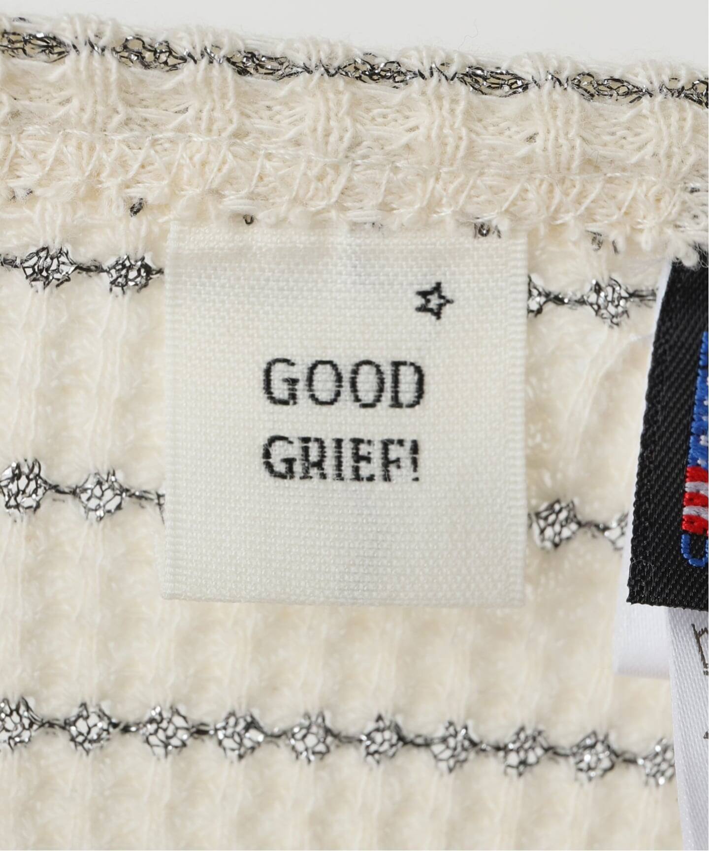GOOD GRIEF!/グッド グリーフ】 WAFFLE BORDER LONG SLEEVE TOP（T