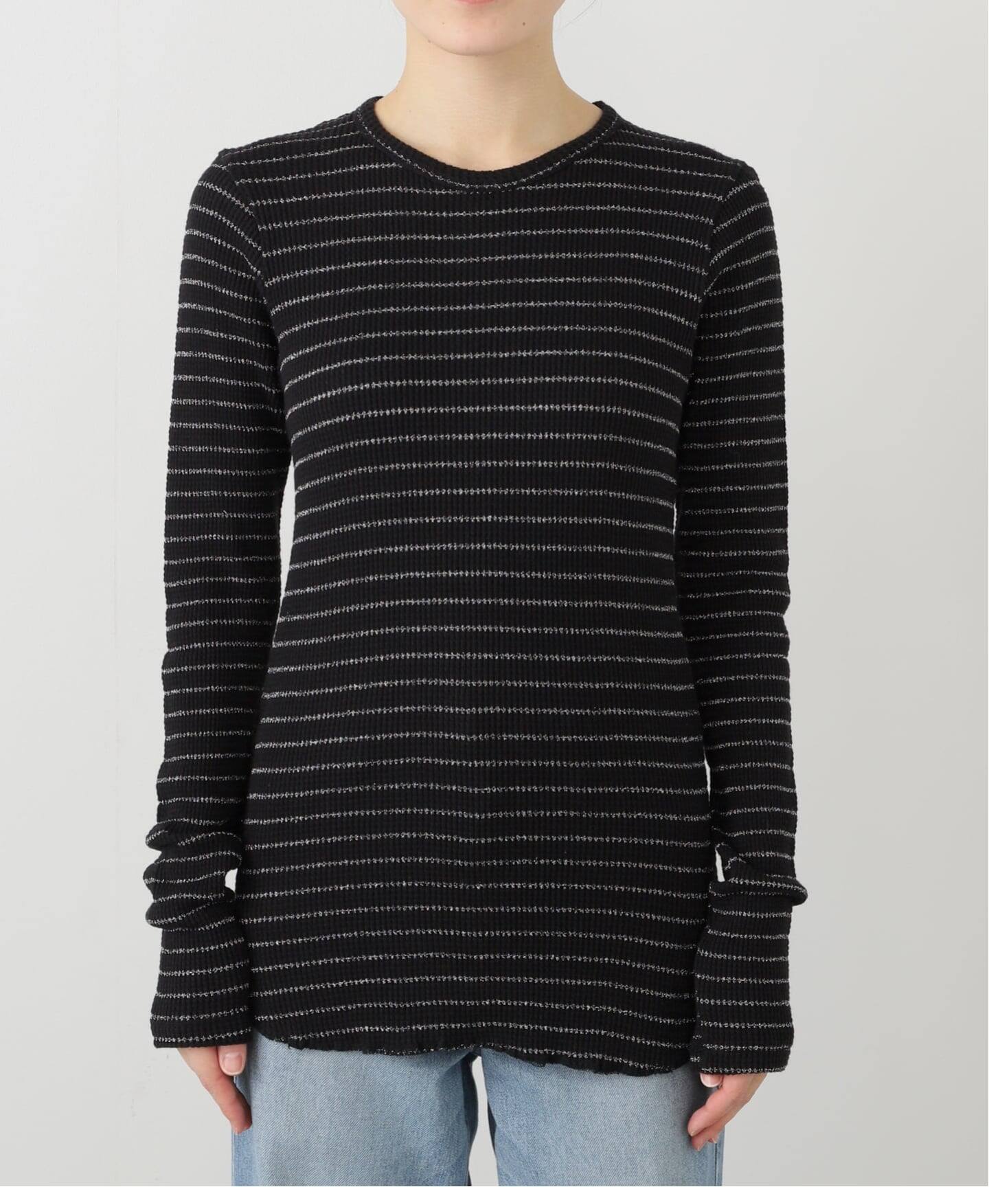 GOOD GRIEF!/グッド グリーフ】 WAFFLE BORDER LONG SLEEVE TOP（T