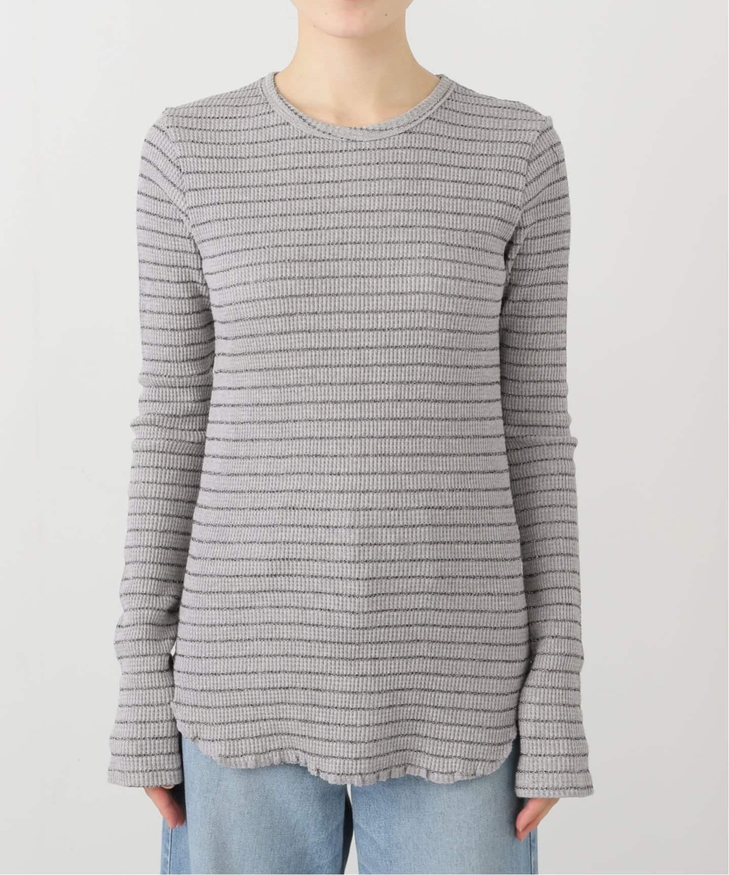 GOOD GRIEF!/グッド グリーフ】 WAFFLE BORDER LONG SLEEVE TOP（T