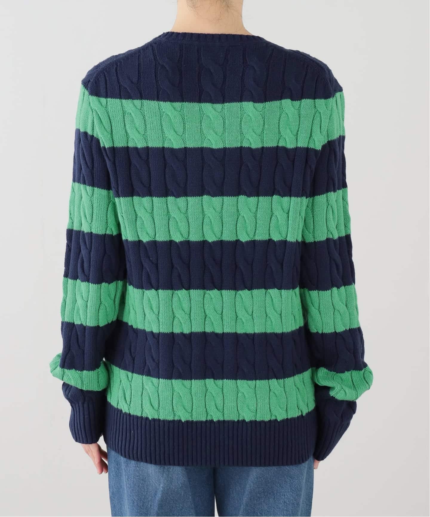 専用‼️POLO Ralph Lauren cotton border knit POLO RALPH LAUREN/ポロ ラルフ ローレン】 BORDER KNIT PULLOVER