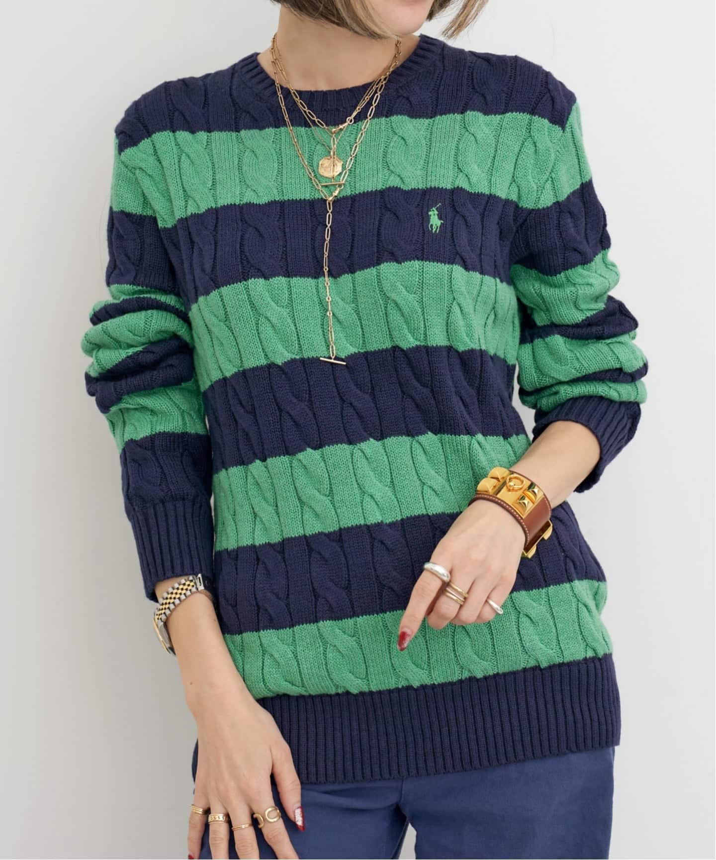 POLO RALPH LAUREN/ポロ ラルフ ローレン】 BORDER KNIT PULLOVER