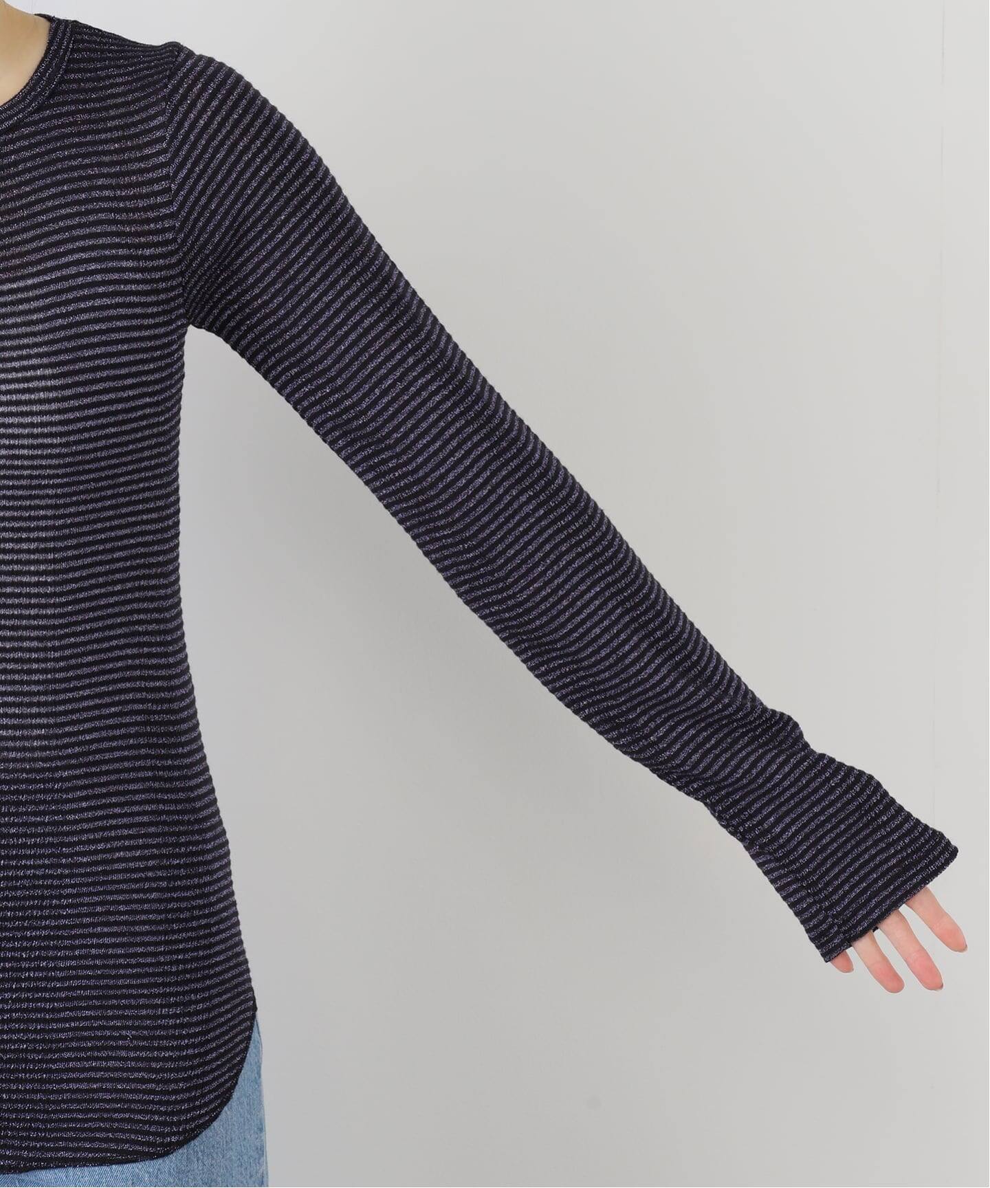 グッドグリーフ20AW カットソー 長袖 ボーダー プルオーバー F グレー 白 GOOD GRIEF!/グッド グリーフ】 Border Long Sleeve Tee（Tシャツ