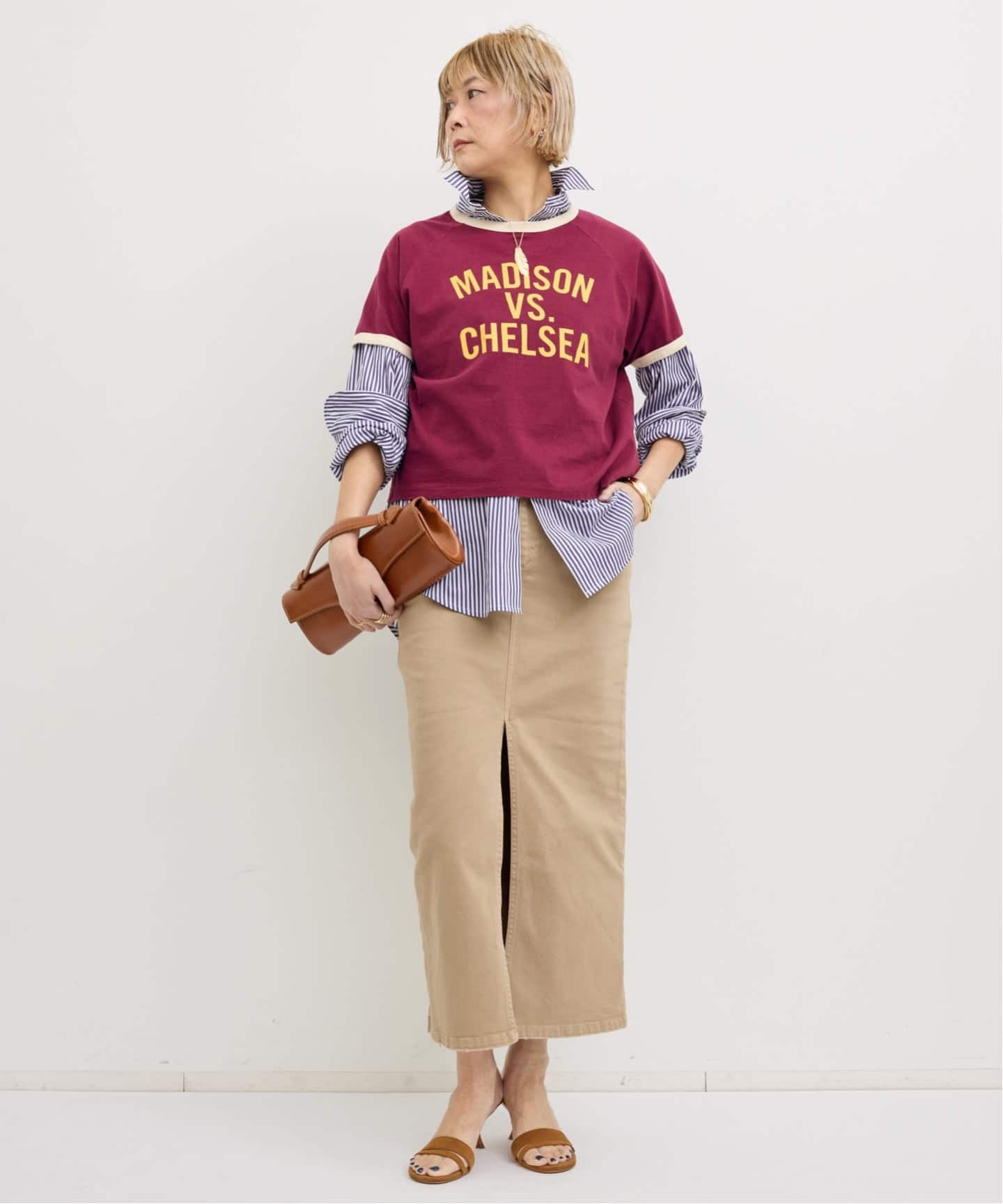 MADISON BLUE/マディソン ブルー】 HALF SLEEVE RINGER TEE（Tシャツ
