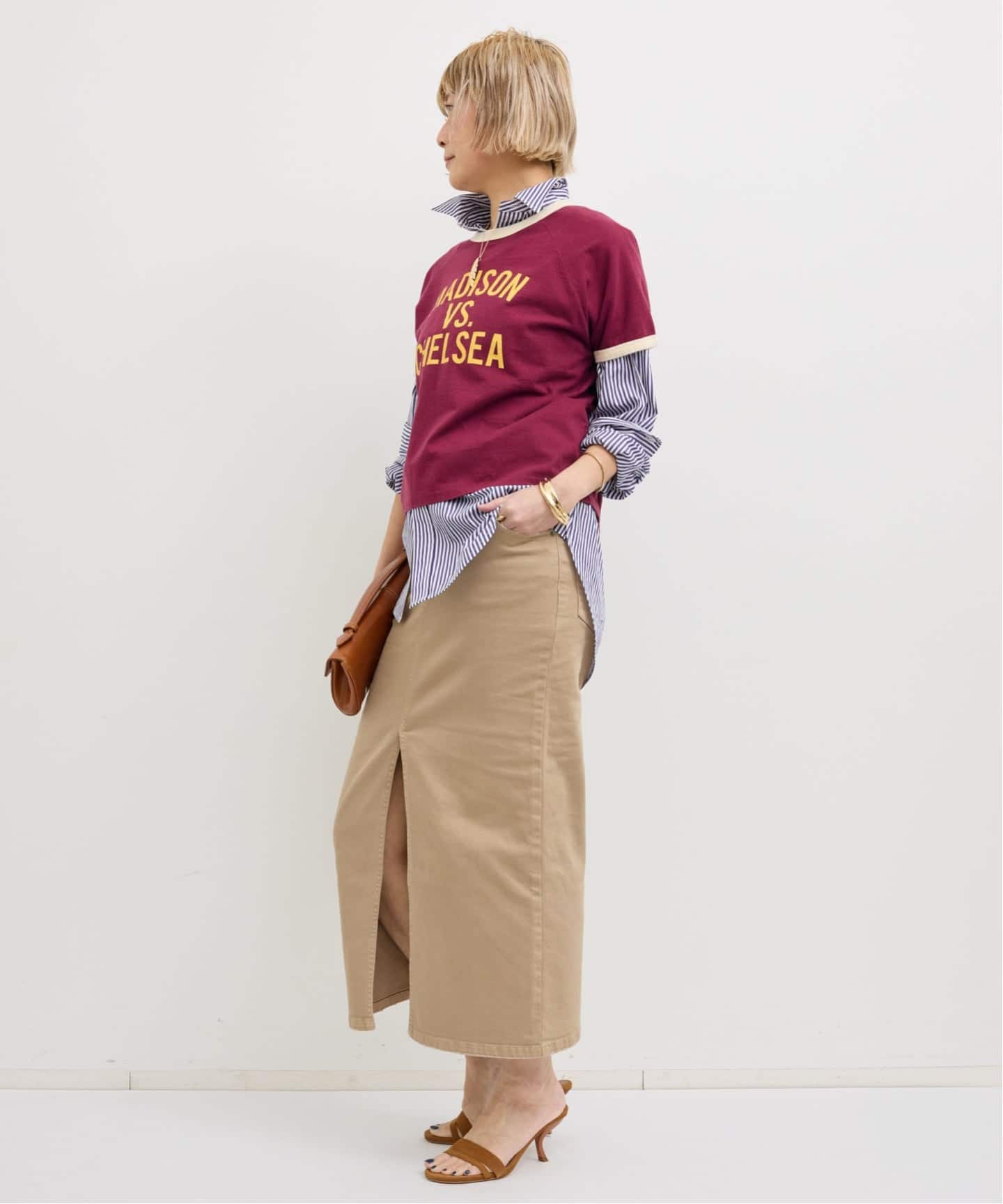 Tシャツ(半袖+袖なし) MADISON BLUE   RINGAR TEE MADISON BLUE/マディソン ブルー】 HALF SLEEVE RINGER TEE（Tシャツ