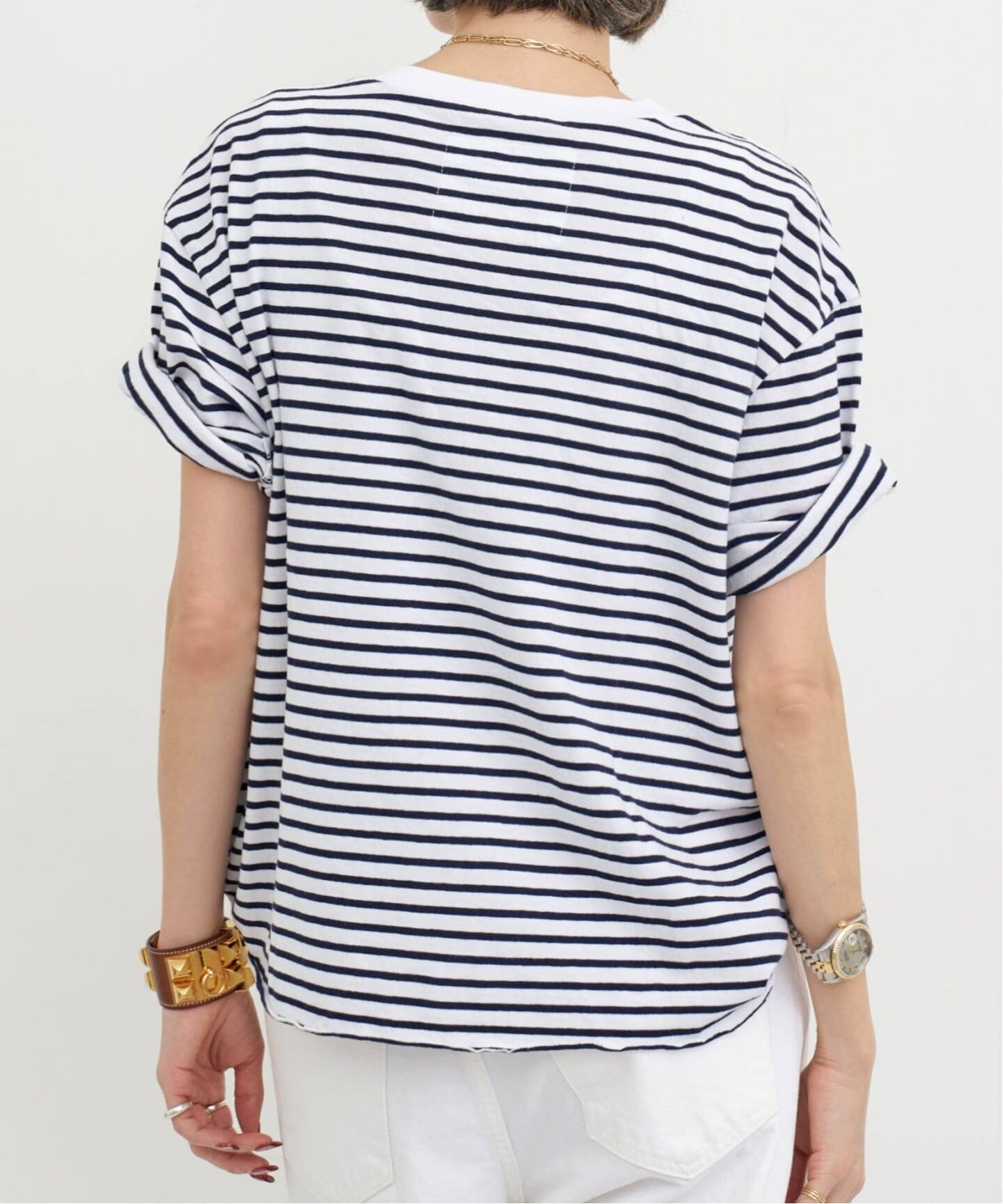FRANK&EILEEN/フランクアンドアイリーン】 Perry Border Crewneck Tee