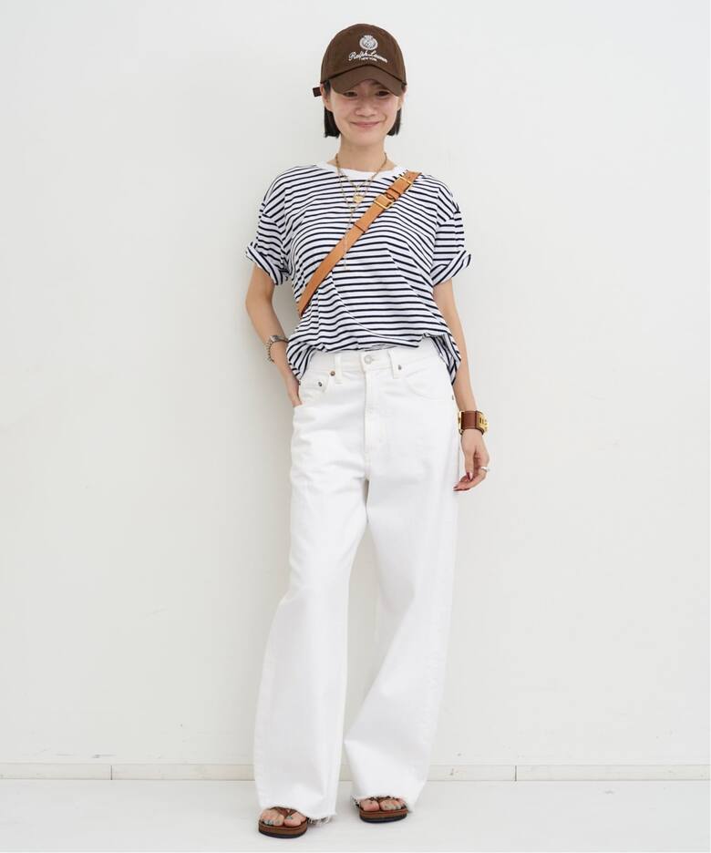 FRANK&EILEEN/フランクアンドアイリーン】 Perry Border Crewneck Tee 
