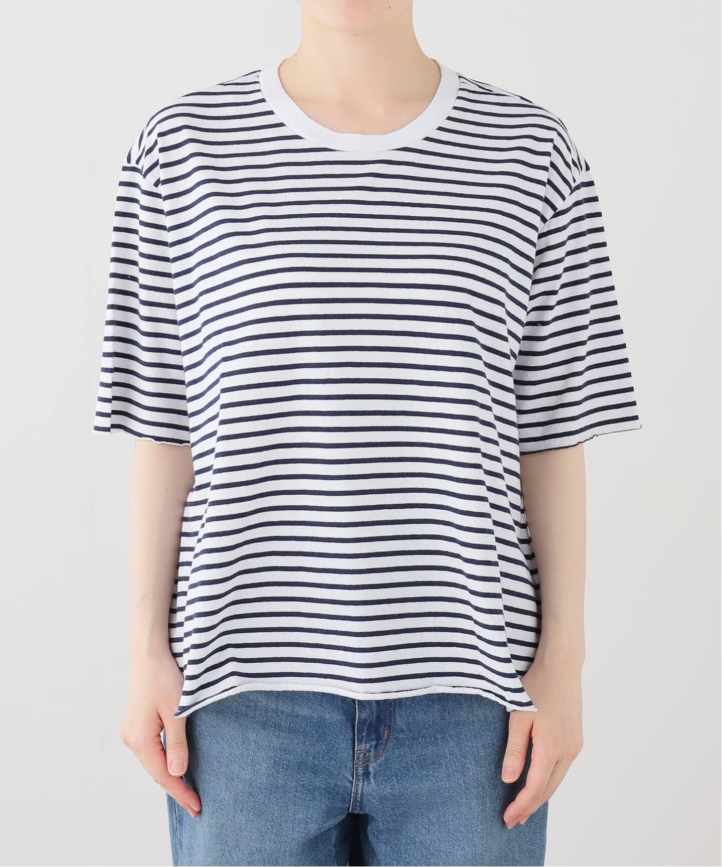 FRANK&EILEEN/フランクアンドアイリーン】 Perry Border Crewneck Tee