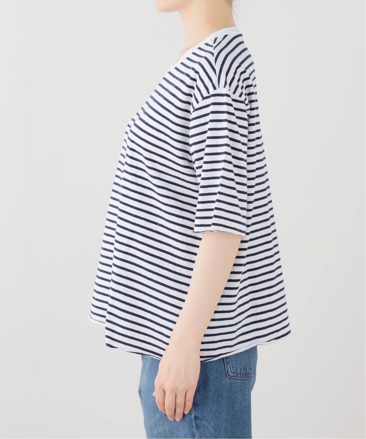 FRANK&EILEEN/フランクアンドアイリーン】 Perry Border Crewneck Tee