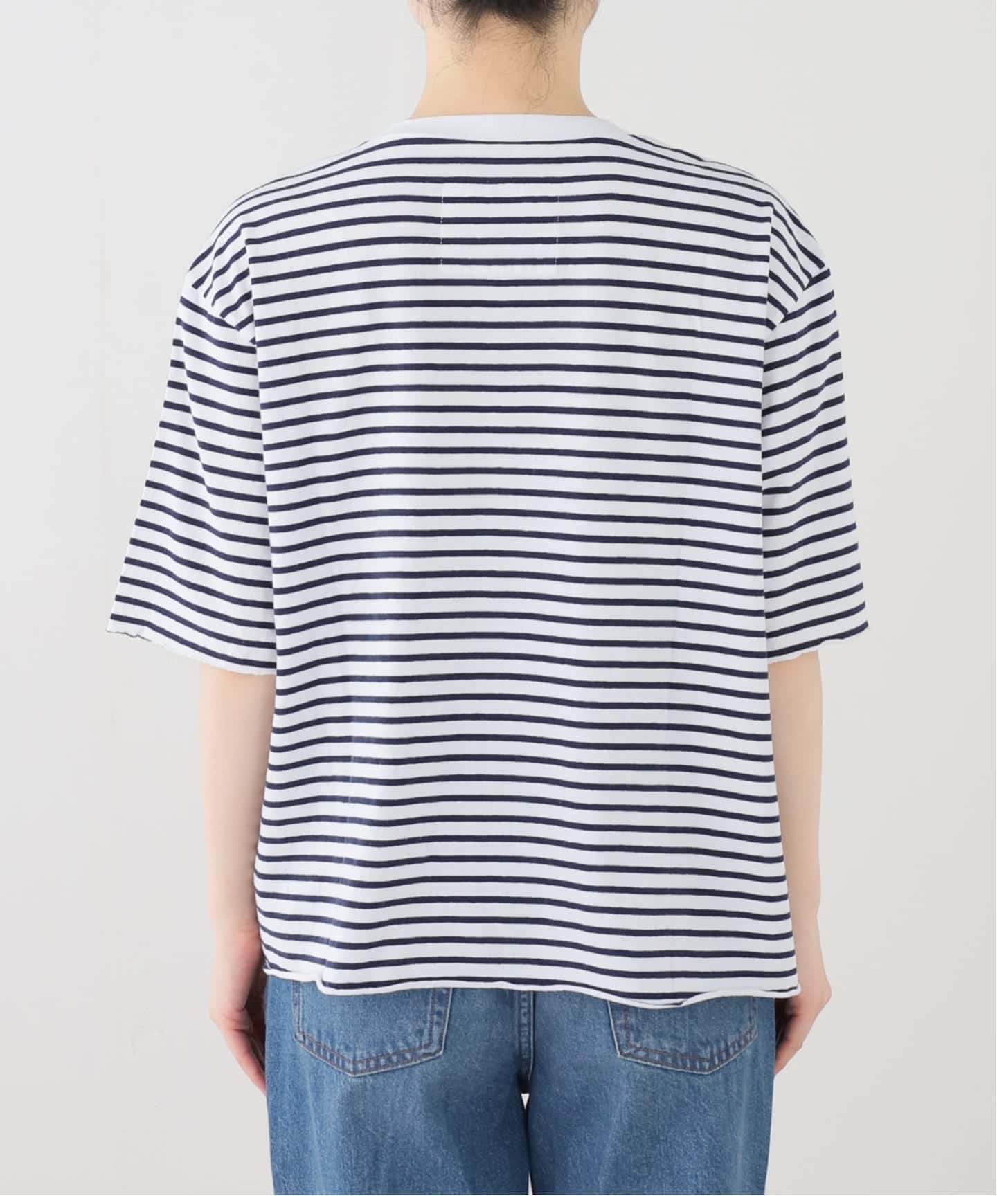 FRANK&EILEEN/フランクアンドアイリーン】 Perry Border Crewneck Tee